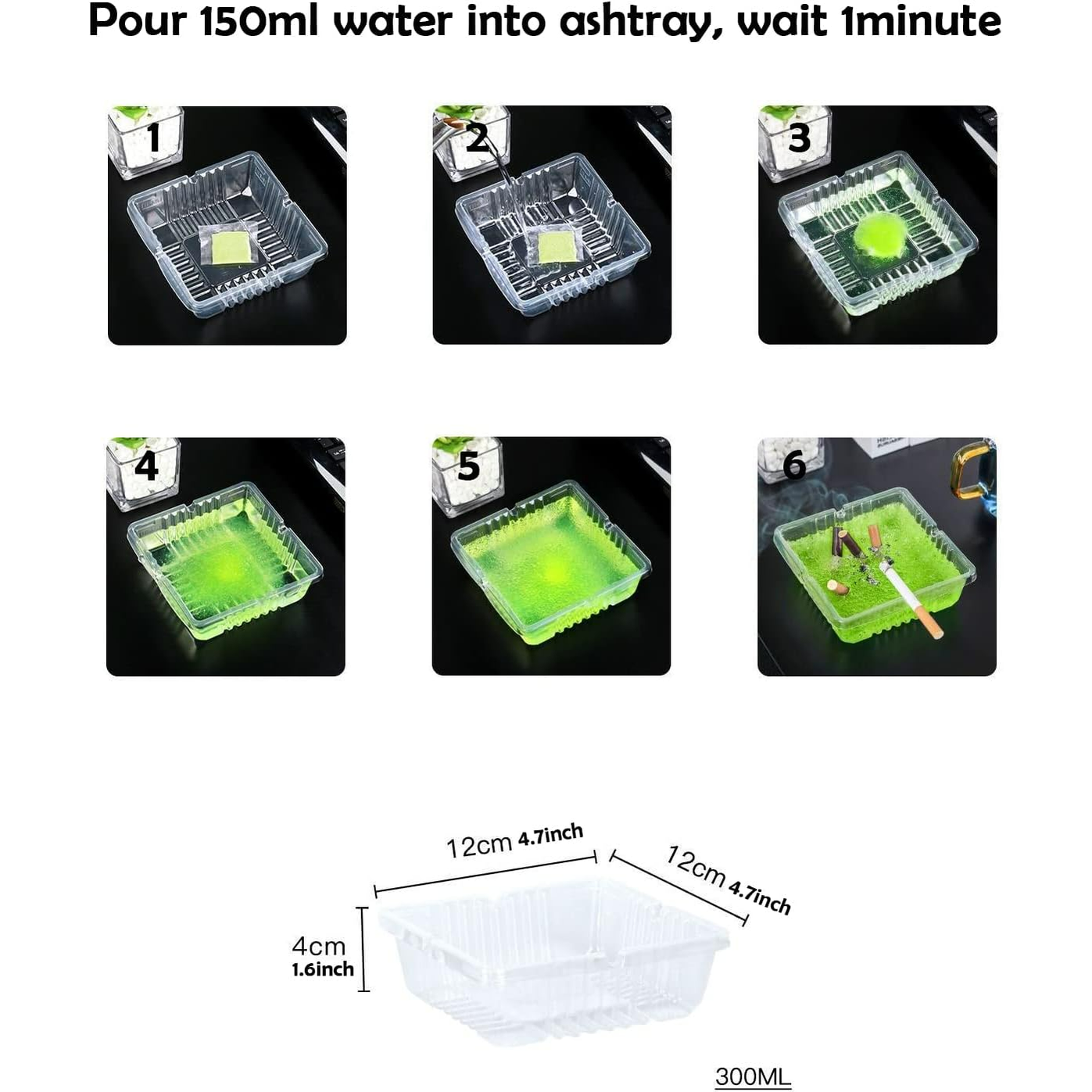 Disposable Ashtrays with Water Sands Gel