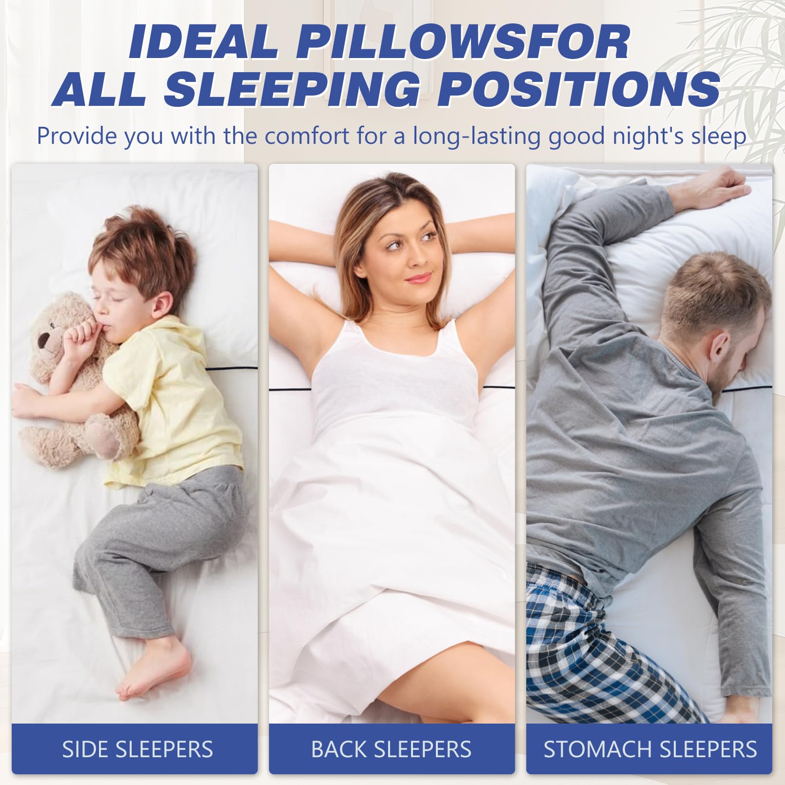 Vorouhals Hotel Collection Bed Pillows for Sleeping 2 Pack Standard Size Cooling Pillows Set of 2 for Back, Stomach or Side Sleepers, Super Soft Down Alternative Microfiber Filled Pillows - Medaid International