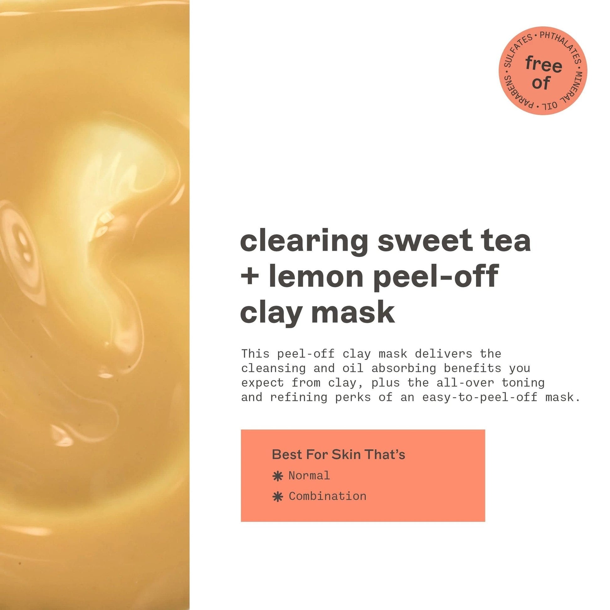 Freeman Clearing Peel-Off Clay Mask, Brightening & Toning Facial Mask, Tea & Lemon Help Even Skin, Antioxidant Rich, Clay Face Mask For Breakouts, Cruelty-Free & Vegan, 6 fl. oz./175 ml Tube, 1 Count - Medaid International