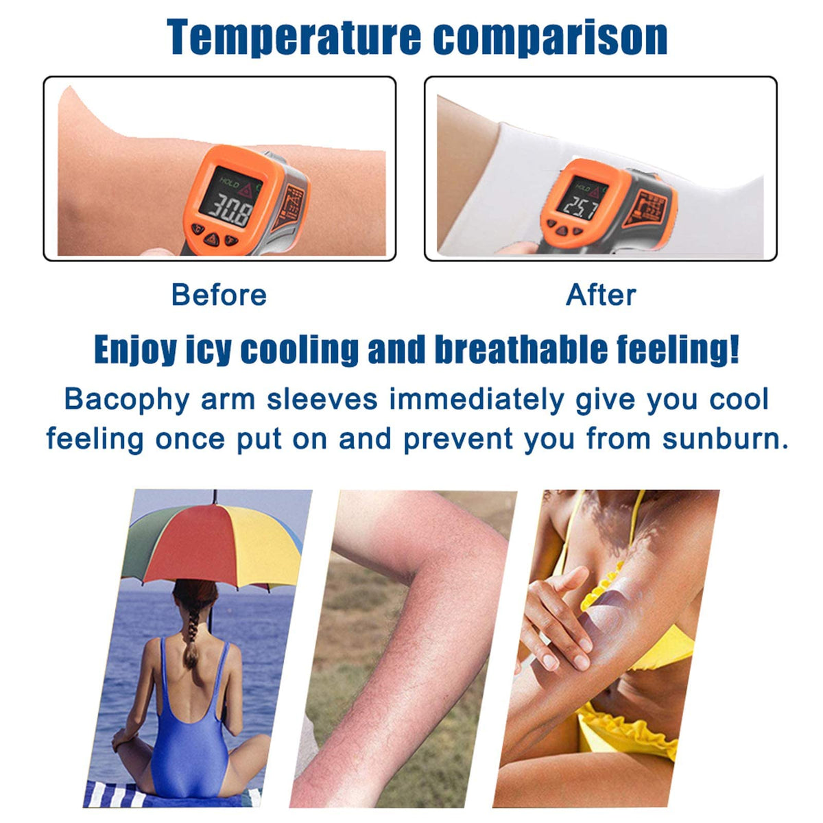 KASTWAVE Sun UV Protection Cooling Arm Sleeves, UPF 50 Compression Long Arm Cover, Arm Sun Sleeves Compression UV Protection Cooling, Cycling, Driving, Golf, Running for Men & Women - 3 Pairs