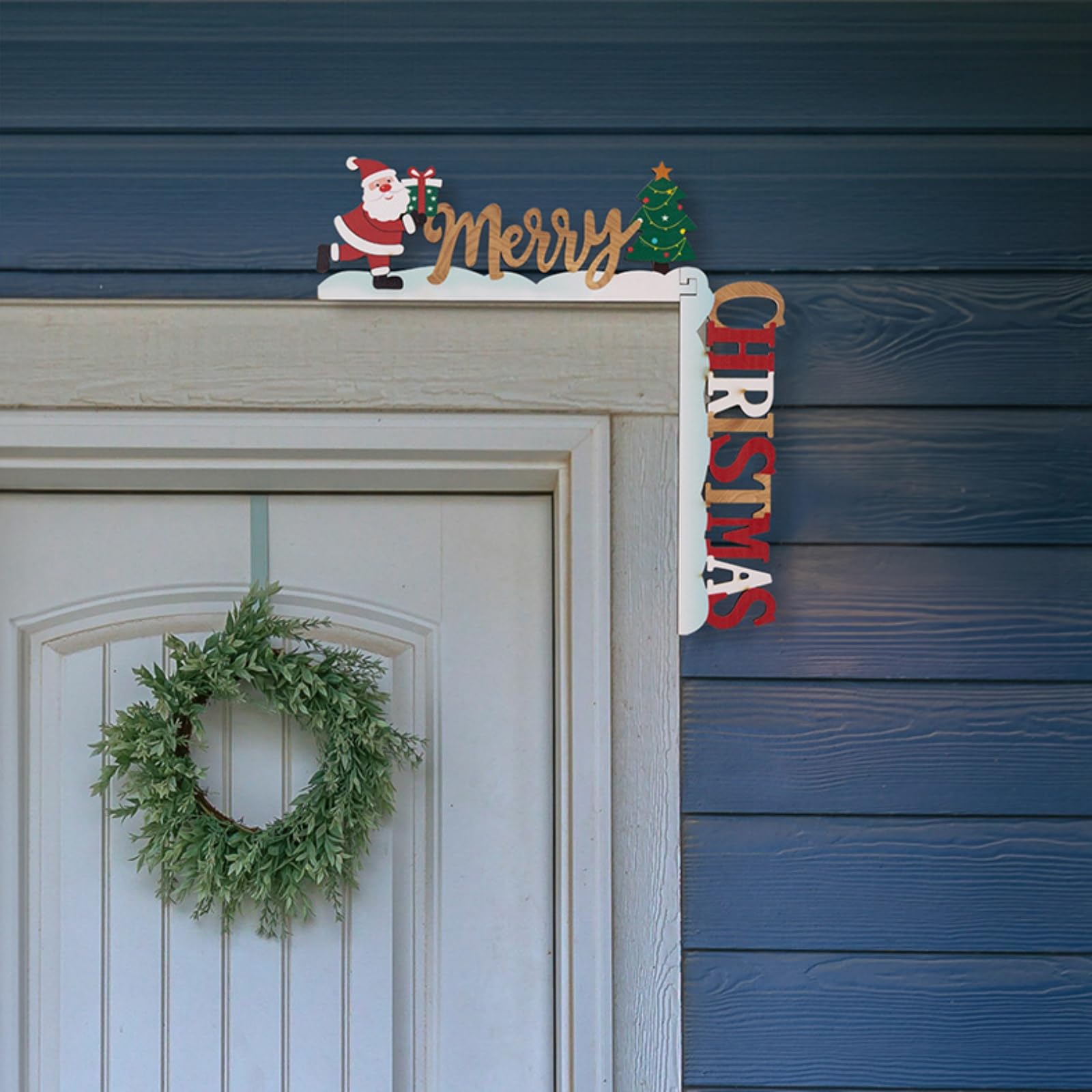 Christmas Doorway Decor with Santa Figurine, Festive Hanging Ornament for Home Entry, Ideal Seasonal Decoration - Medaid International