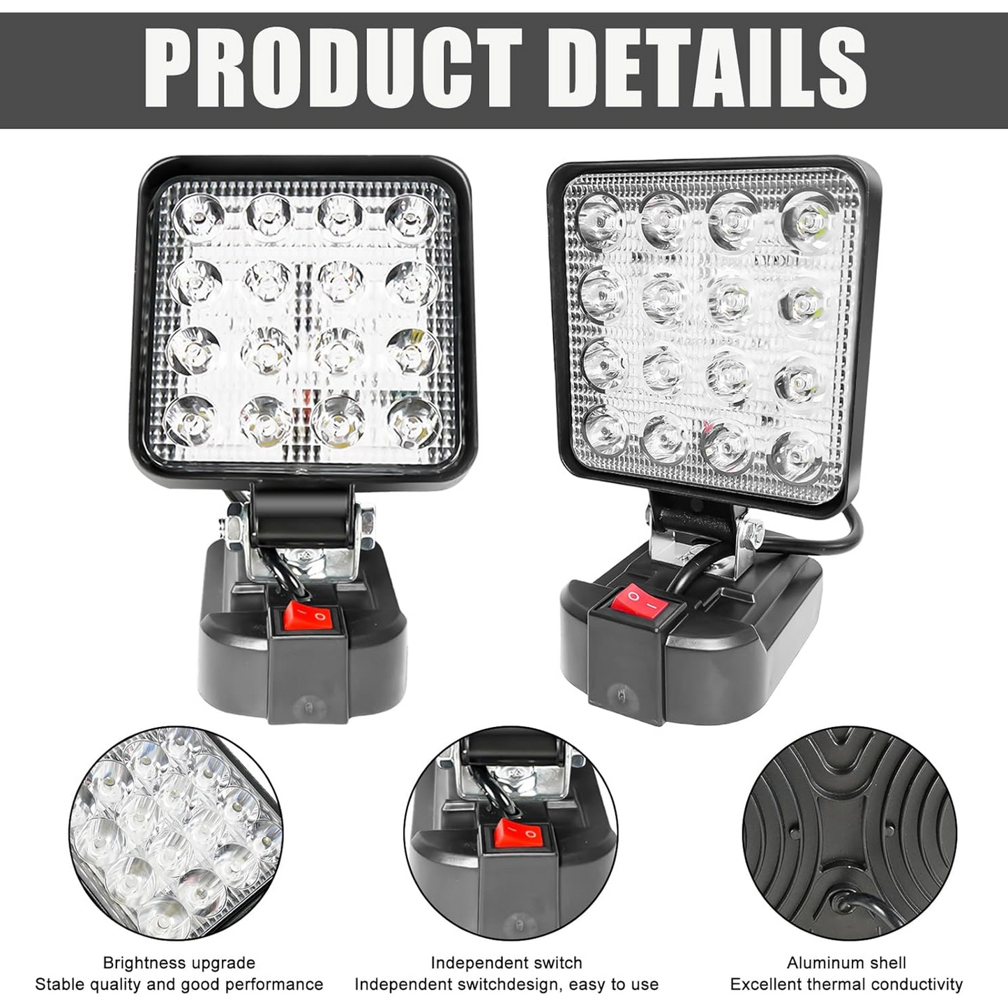 LED Work Light Battery Portable - Lamp Multifunctional Spotlight Torch