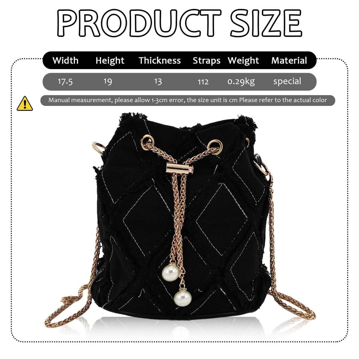 Denim Bucket Bag for Women, Drawstring Crossbody Purse, Jean Hobo Shoulder Bag, Versatile Handbag for Commuting, Shopping and Dating Occasions