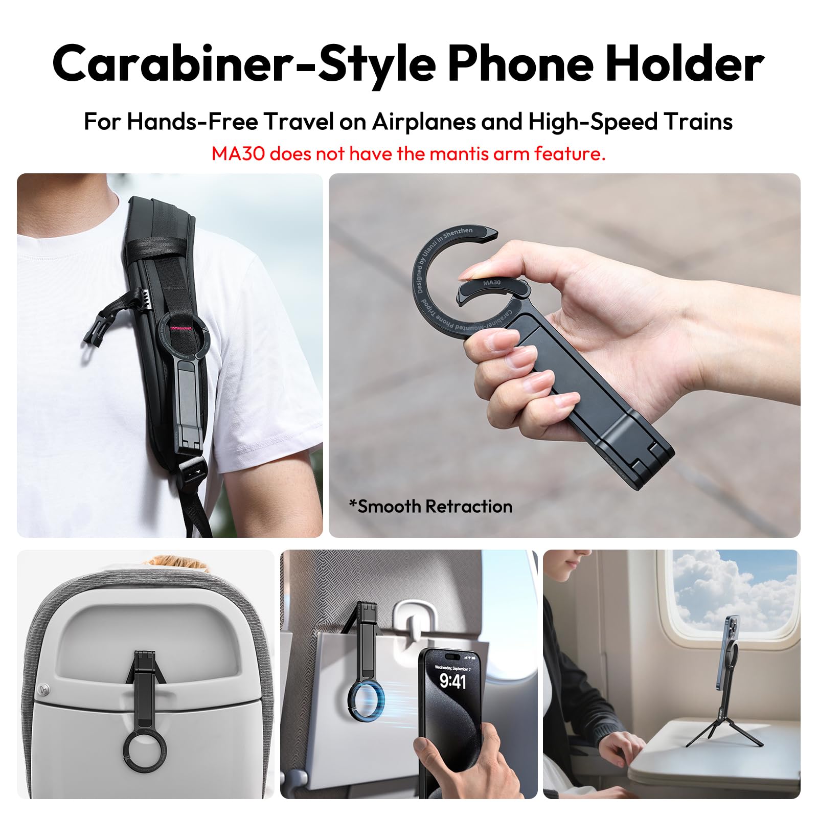 ULANZI MA30 Magnetic Phone Tripod Stand for iPhone - Aluminium Maglock Smartphone Mini Tripod Pocket Cell Phone Stand Strong Magnet Quick Mount Compatible with iPhone 17 16 15 14 13 12 Series, Black - Medaid International