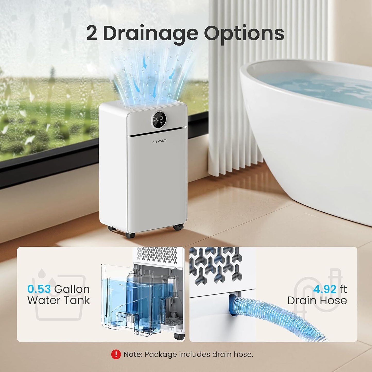CHIVALZ Dehumidifier with Automatic Defrosting