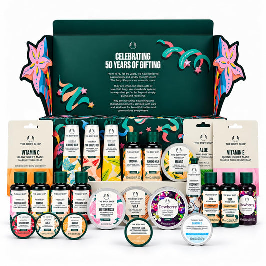 The Body Shop Classic Beauty Advent Calendar Gift Set, Includes Creams & Gels for Shower & Body, Hand Balms and More (Set of 24)