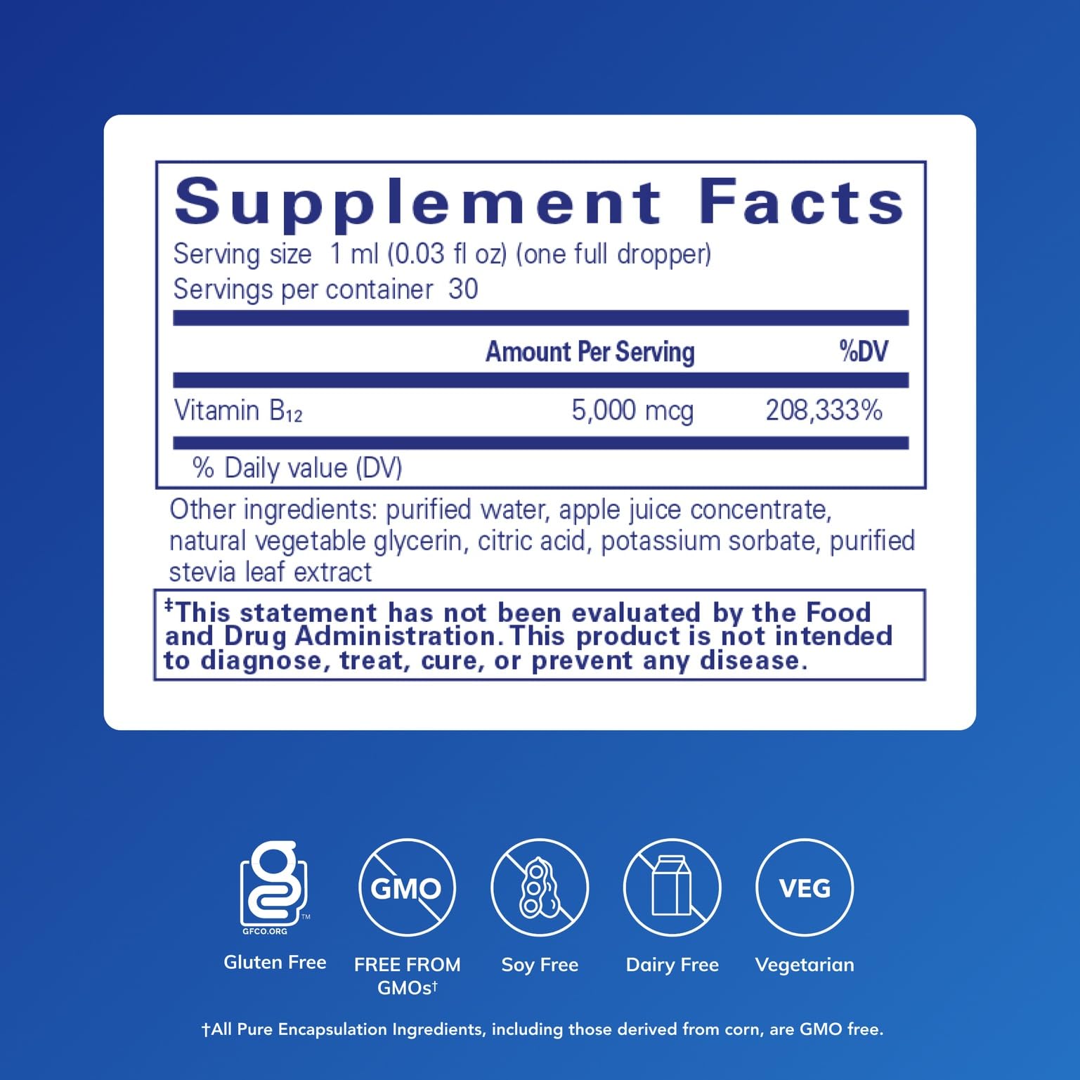 Pure Encapsulations B12 5,000 Liquid - Vitamin B12 Methylcobalamin Supplement to Support Energy, Nerve Health, Cognitive Function & Blood Cells* - Liquid Drops - 1 Fl Oz - Medaid International