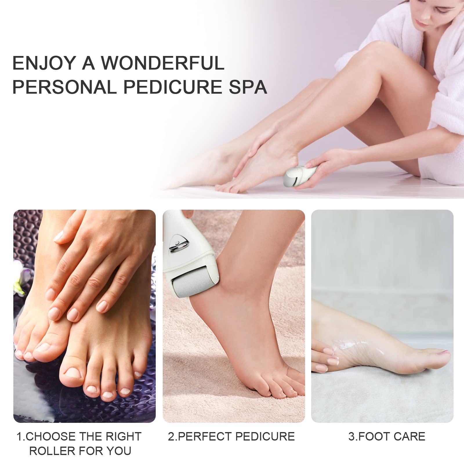 Electric Foot Callus Removers Rechargeable, Portable Electronic Foot File Pedicure Tools, Electric Callus Remover Foot Scrubber Kit, Professional Foot Care Ideal Gift for Dead, Hard Cracked Dry Skin - Medaid International