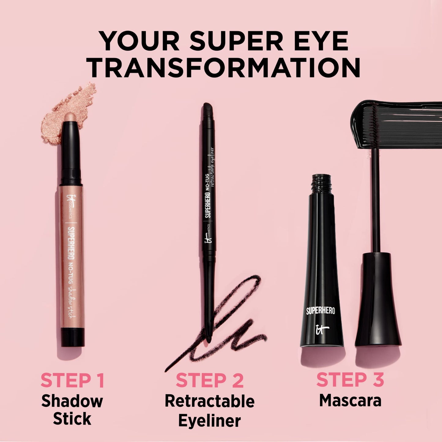 IT Cosmetics Superhero No-Tug Retractable Eyeliner, Brown - All-Day Wear, Waterproof Formula Won’t Smudge - With Avocado Oil, Chamomile Extract, Vitamin E & Carnauba Wax - 0.008 oz - Medaid International