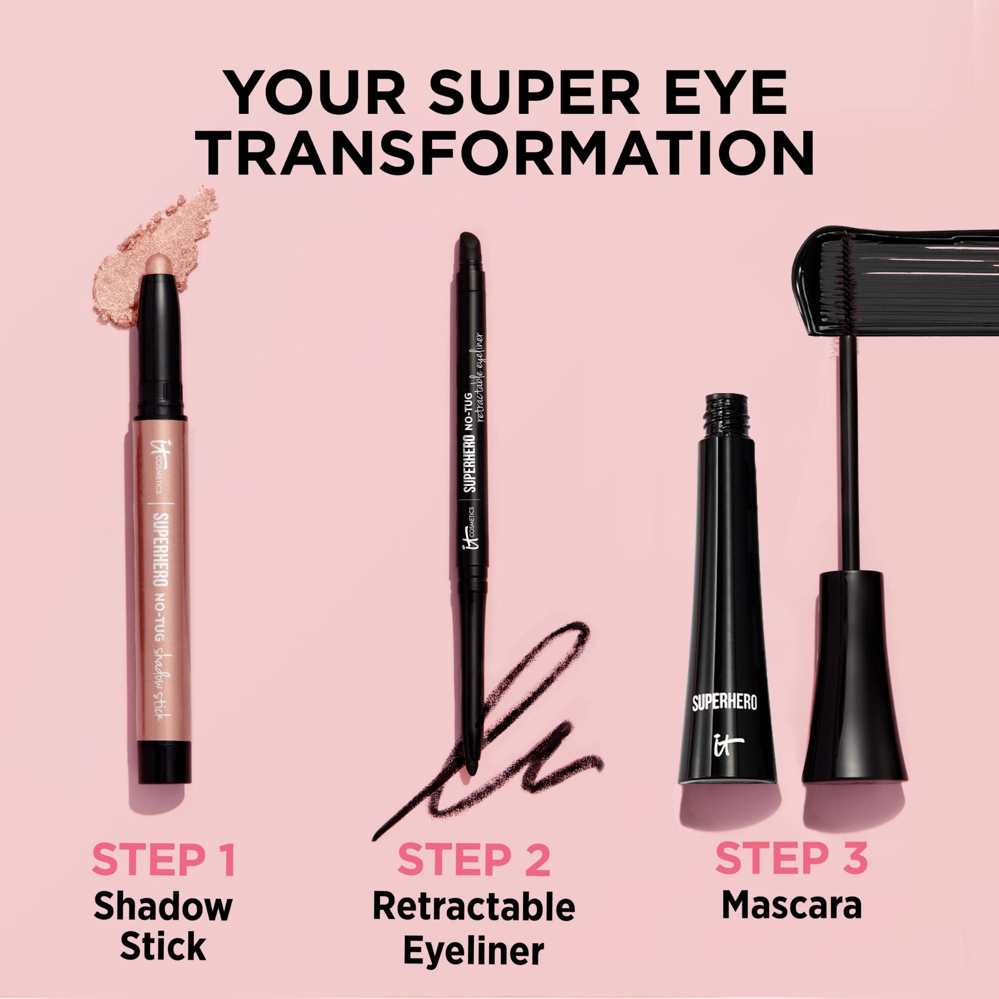 IT Cosmetics Superhero No-Tug Retractable Eyeliner, Brown - All-Day Wear, Waterproof Formula Won’t Smudge - With Avocado Oil, Chamomile Extract, Vitamin E & Carnauba Wax - 0.008 oz - Medaid International