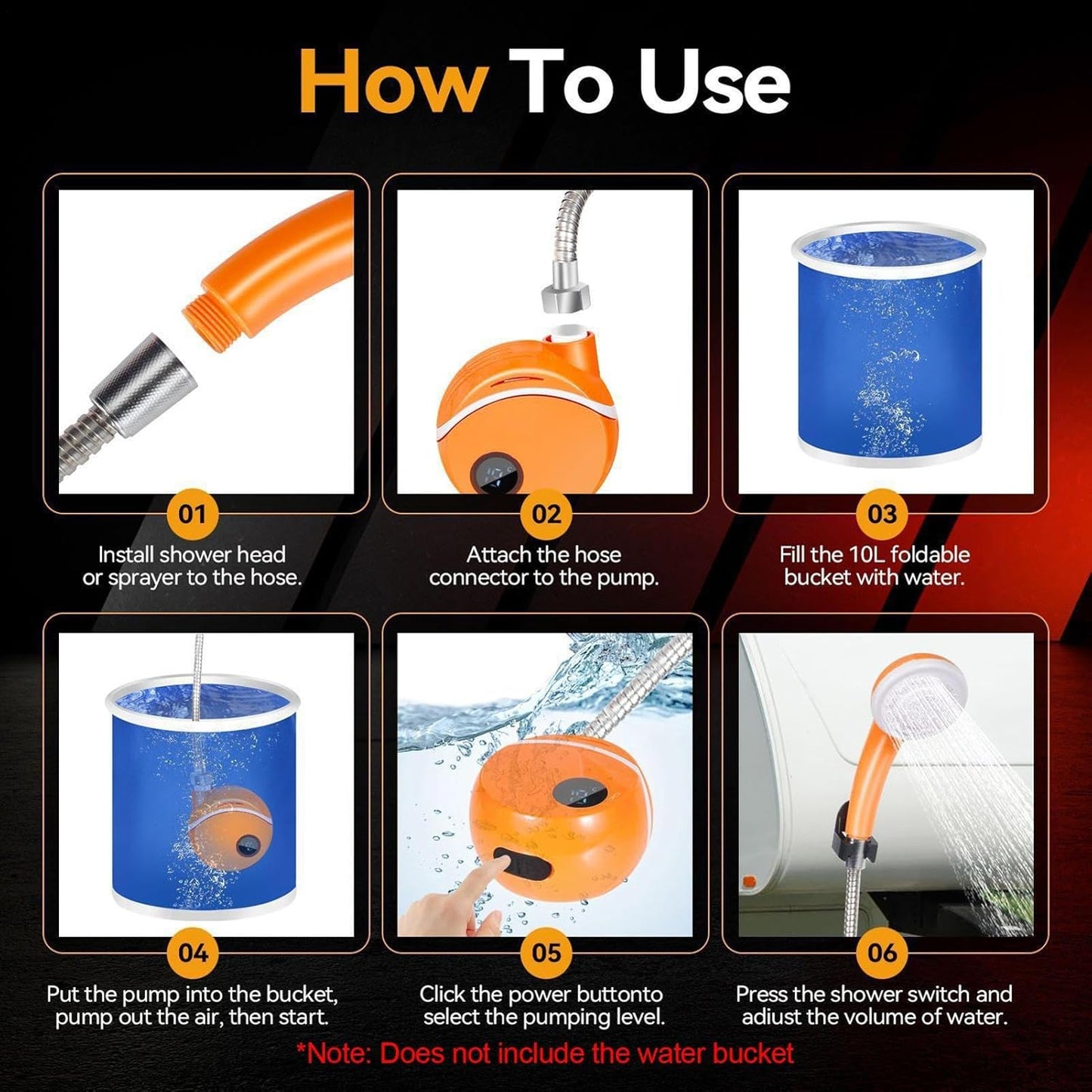 Portable Camping Shower – Rechargeable Digital Display Pump