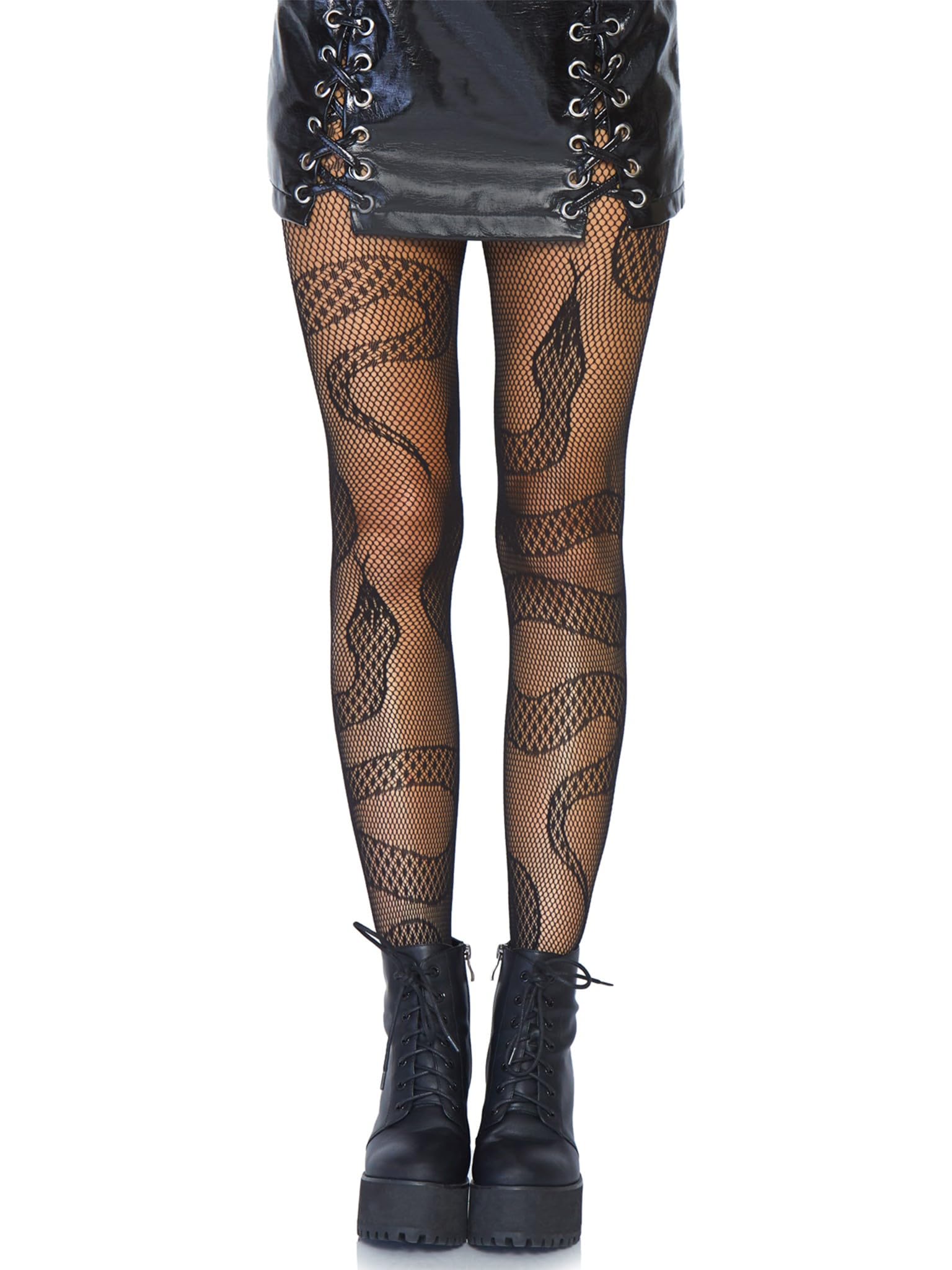 Leg Avenue womens Dark Alternative Animal Fishnet Tights Hosiery, Snake, One Size US - Medaid International