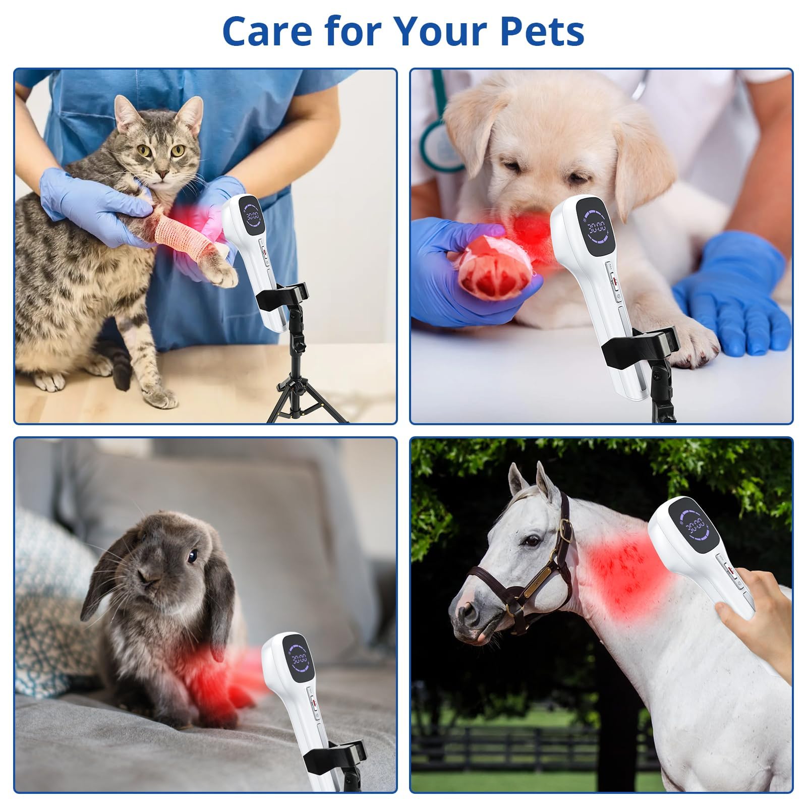 Zelvory Cold Laser Therapy Device for Humans & Dogs, 4x808nm + 14x650nm Red Light Therapy for Body Pain Relief, Handheld lllt Near Infrared Light Wand with Stand for Joint, Back, Knee, Muscle Use - Medaid International