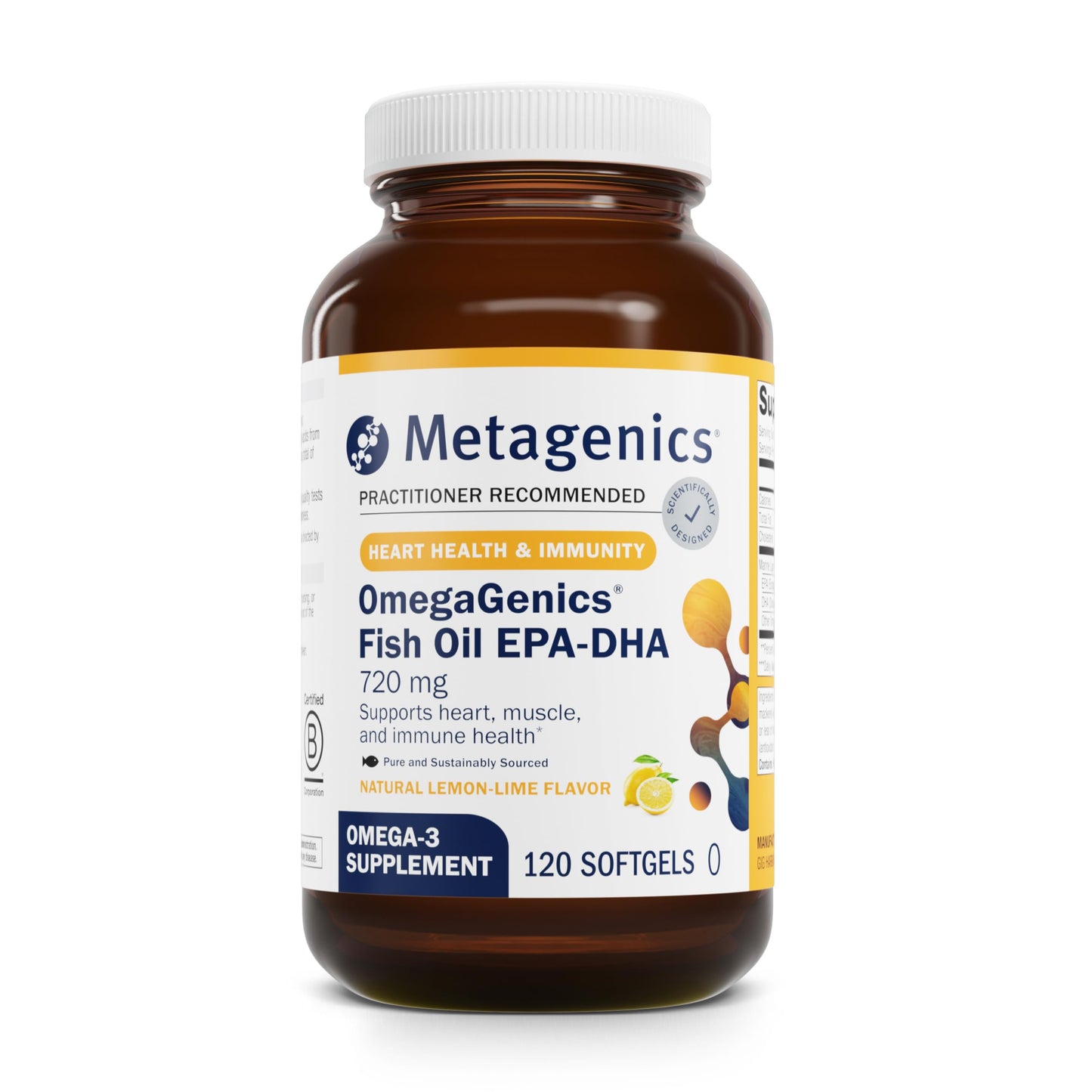 Metagenics OmegaGenics Fish Oil EPA-DHA 720 mg - Omega-3 Fish Oil Supplement - High Potency - for Heart Health, Musculoskeletal Health & Immune System Health* - with DHA & EPA - 120 Softgels - Medaid International