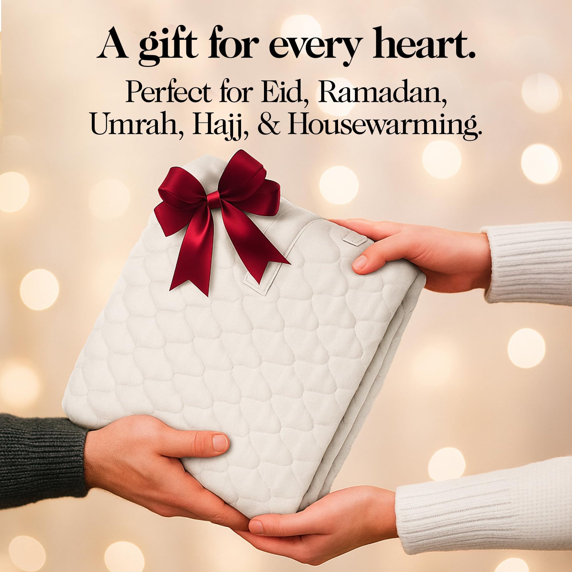 The Linen Company Prayer Mat - Thick Padded & Foldable Travel Prayer Mat - Ideal for Home, Office & Mosque Use - Portable & Machine Washable with Modern Design - Best as Islamic/Umrah Gift - Samarkand - Medaid International