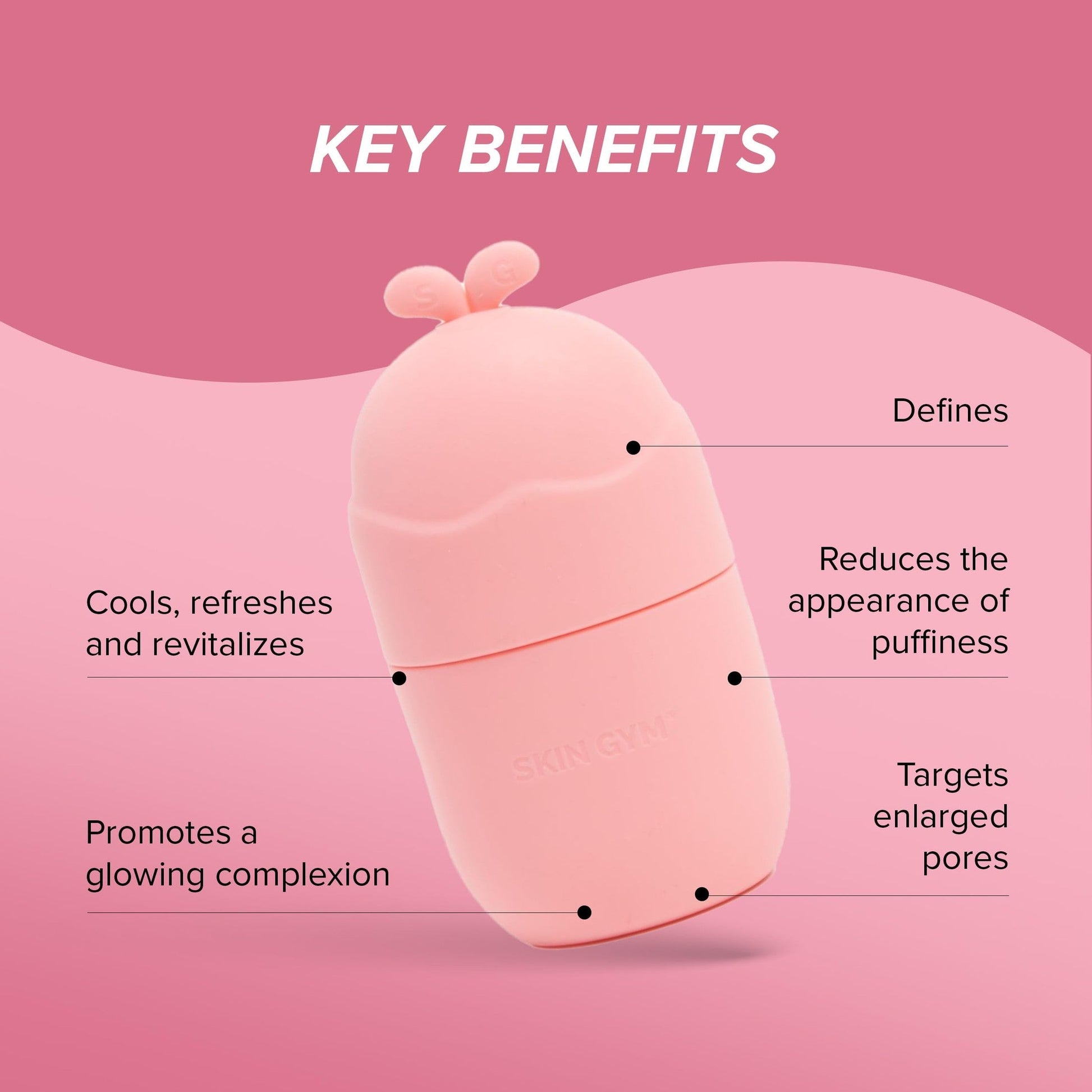 Skin Gym Ice Roller for Face, Depuffing & Cooling Tool, Minimizes Pores & Soothes Skin, Cold Therapy for Glowing Complexion - Medaid International
