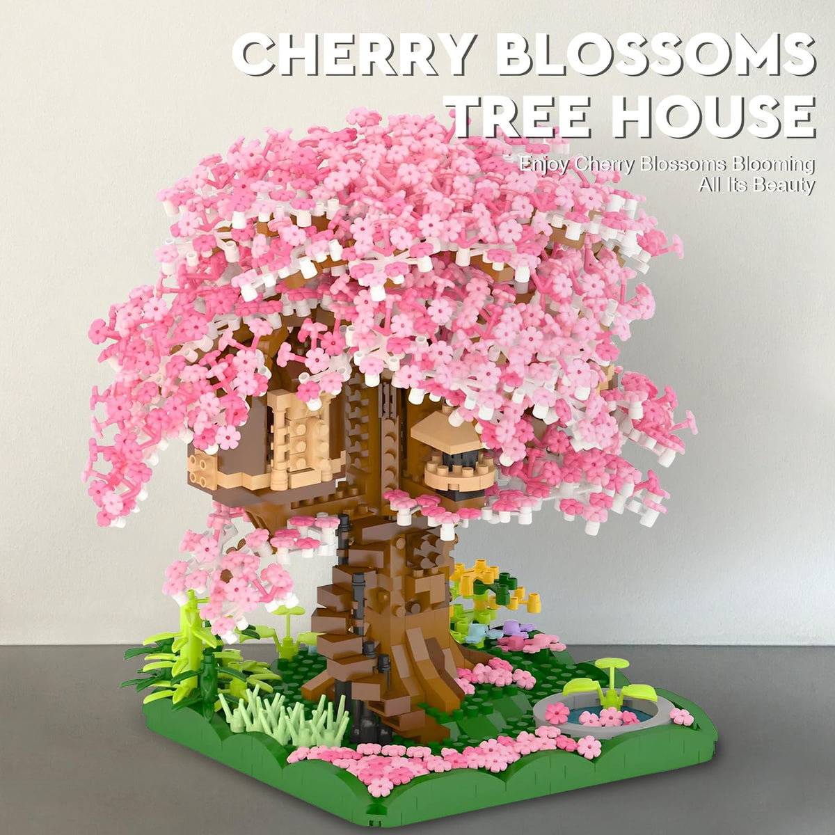 KASTWAVE Cherry Blossom Bonsai Tree Building Set, Japanese Sakura Tree House Model Sets for Adults, 2028Pcs Mini Micro Bricks Collectible Creative Gift for Teens Girls 14+