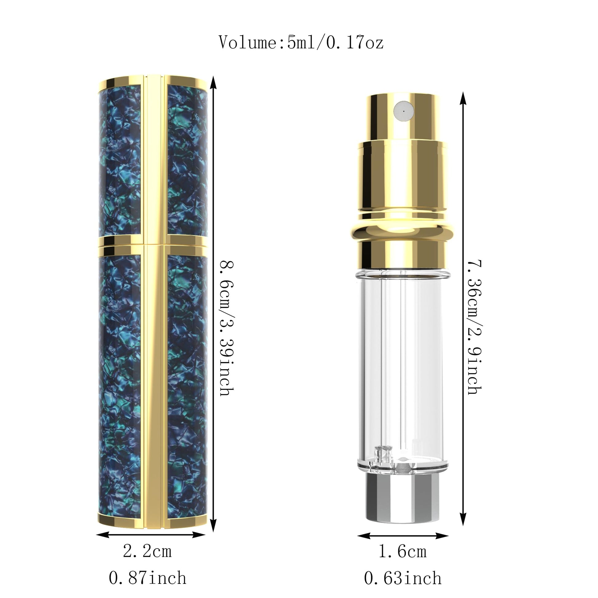Refillable Perfume Bottle Atomizer for Travel, Portable Easy Refillable Perfume Spray Pump Bottle for Men and Women with 5ml/0.17oz Pocket Size for F901 (2) - Medaid International