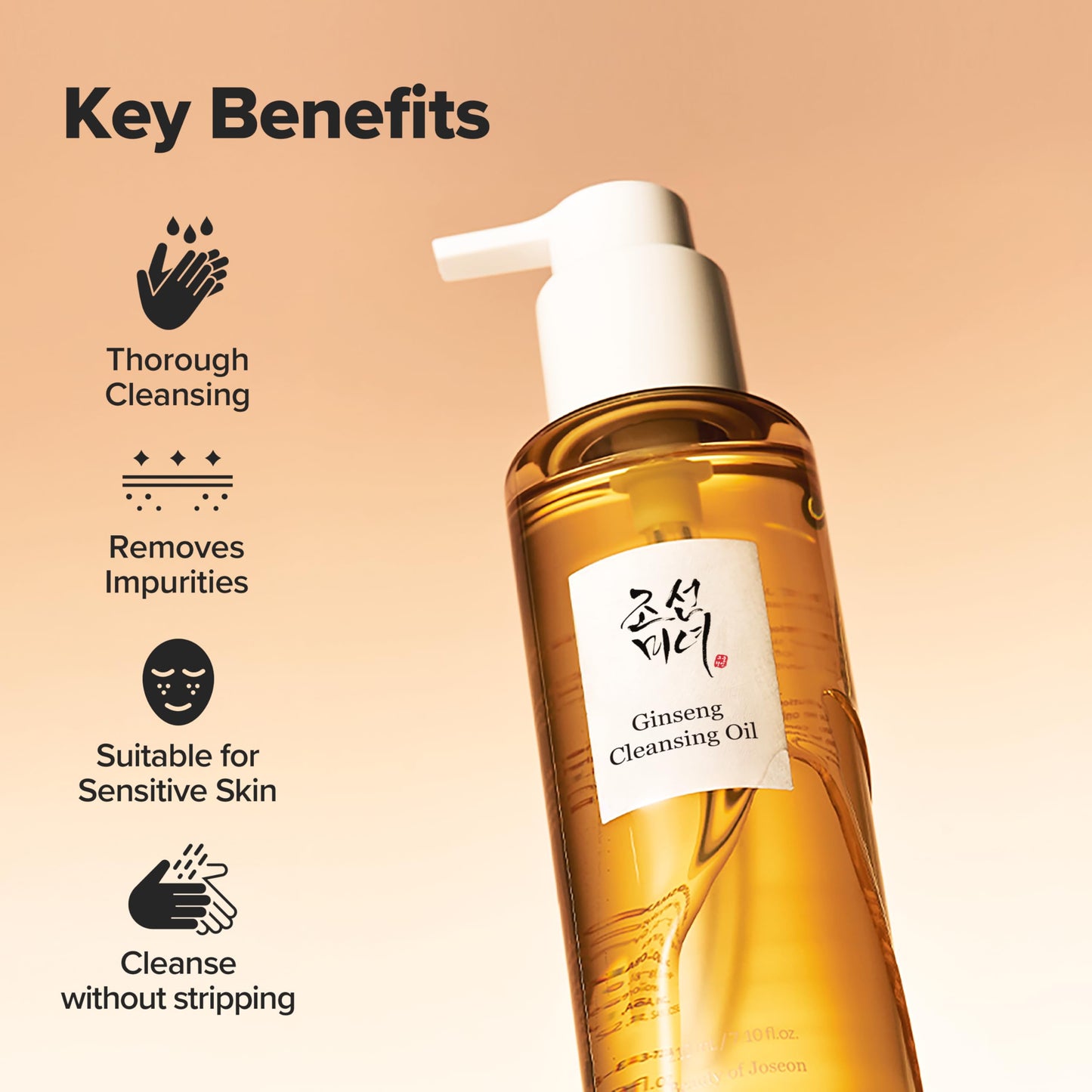 Beauty of Joseon Ginseng Cleansing Oil Waterproof Makeup Remover for Sensitive, Acne-Prone Facial Skin. Korean Skin Care for Men and Women, 210ml, 7.1 fl.oz - Medaid International