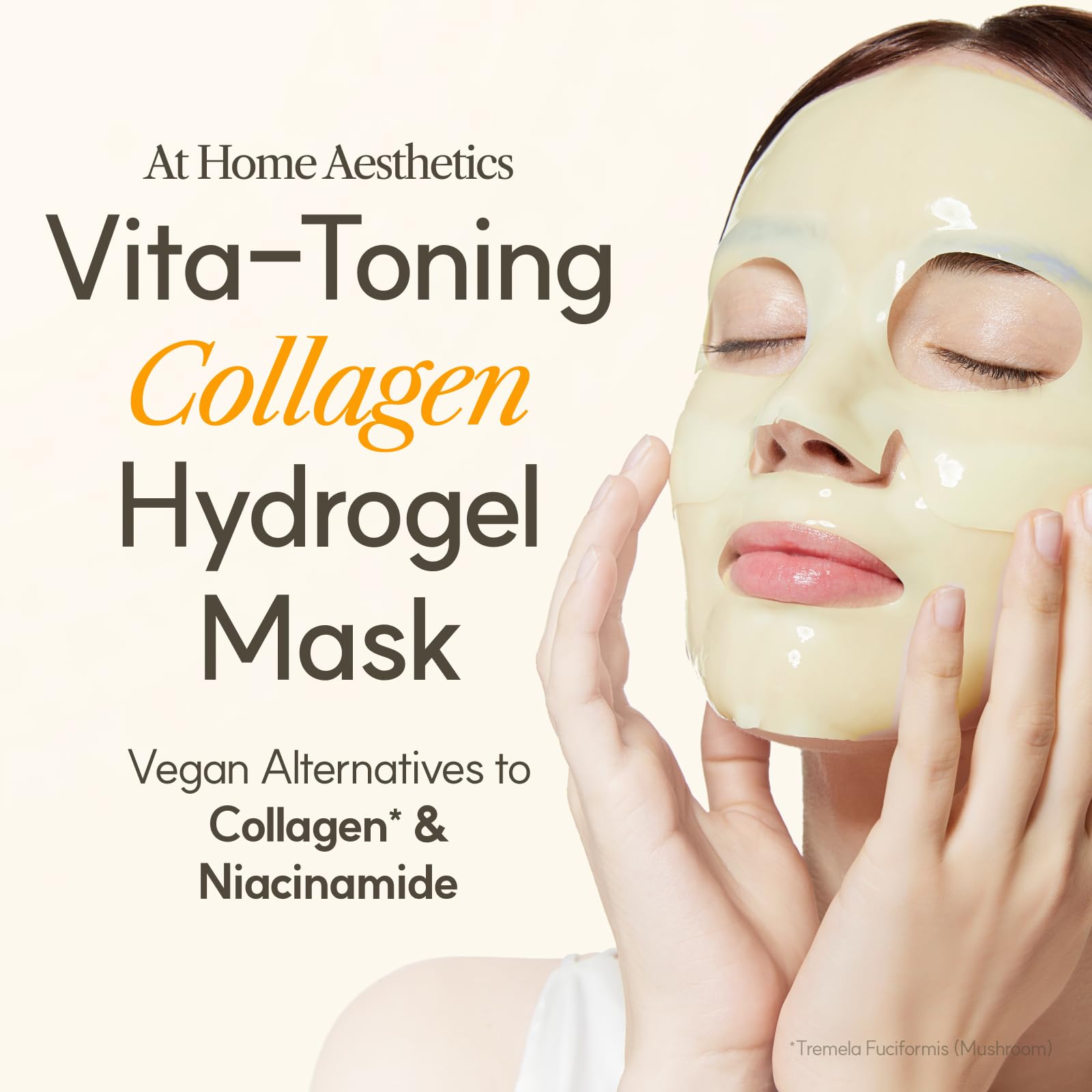 THE FACE SHOP Vita-Toning Vegan Collagen Face Mask, Korean Glass Skin Essential, Hydrogel Mask for Moisturizing & Skin Elasticity, Improves Uneven Tone, 4EA - Medaid International