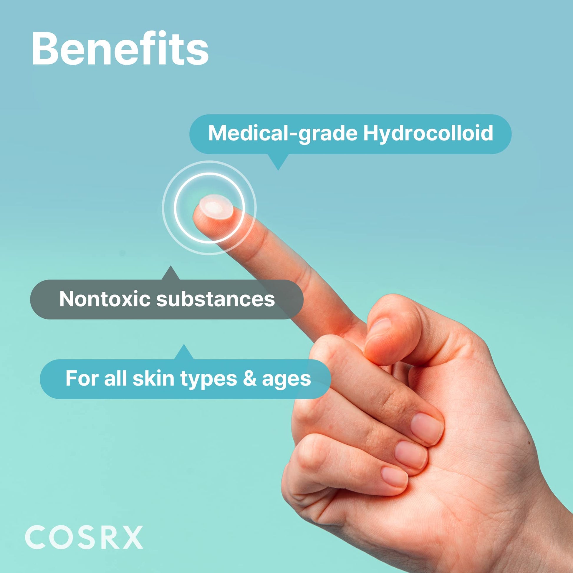 COSRX Acne Pimple Patch (96) Absorbing Hydrocolloid Original 3 Size Patches for Blemishes and Zits Cover, Spot Stickers for Face and Body, Not Tested on Animals - Medaid International