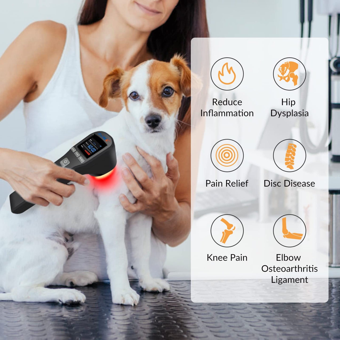 ZJKC Cold Laser Therapy Device for Muscle & Joint, 4x808nm+16x650nm, Pain Relief, Accelerate Healing, Home Light Therapy for Dogs, Cats, Horses and Animals(Black) - Medaid International