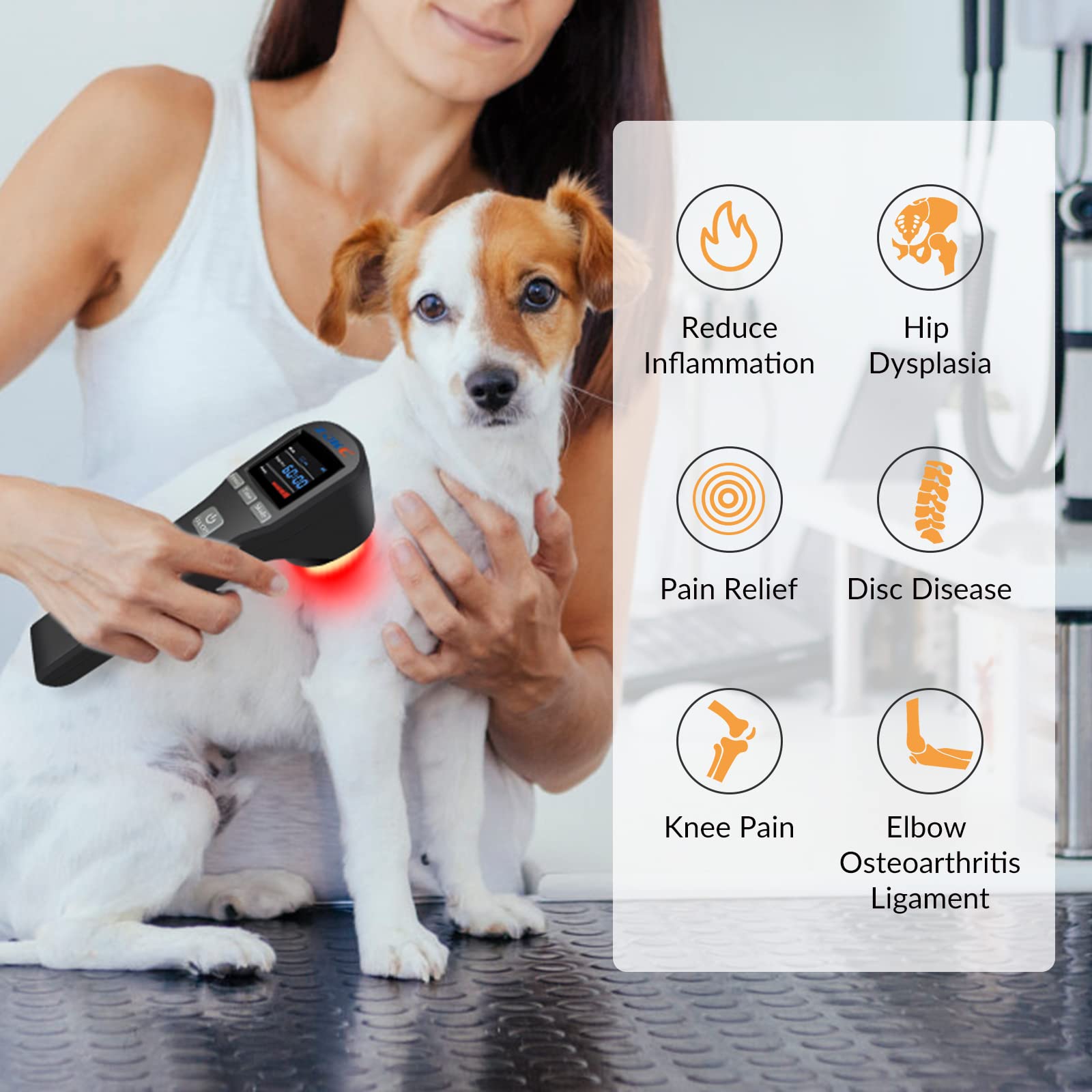 ZJKC Cold Laser Therapy Device for Muscle & Joint, 4x808nm+16x650nm, Pain Relief, Accelerate Healing, Home Light Therapy for Dogs, Cats, Horses and Animals(Black) - Medaid International