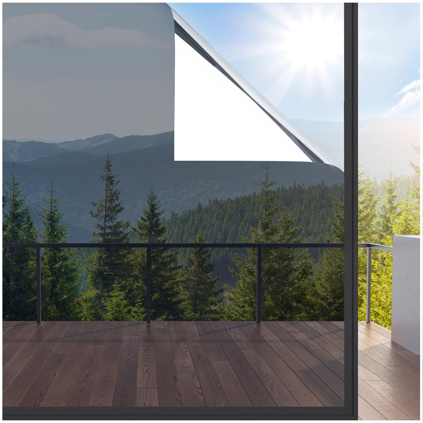 rabbitgoo One Way Window Film Daytime Privacy Mirror Window Tint for Home Office, Heat Control Sun Blocking Anti UV Reflective Tinting Film Glass Window Door Covering,17.5 in X 6.5 Feet, Silver - Medaid International