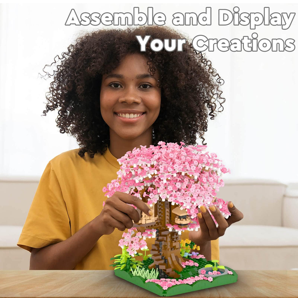 KASTWAVE Cherry Blossom Bonsai Tree Building Set, Japanese Sakura Tree House Model Sets for Adults, 2028Pcs Mini Micro Bricks Collectible Creative Gift for Teens Girls 14+