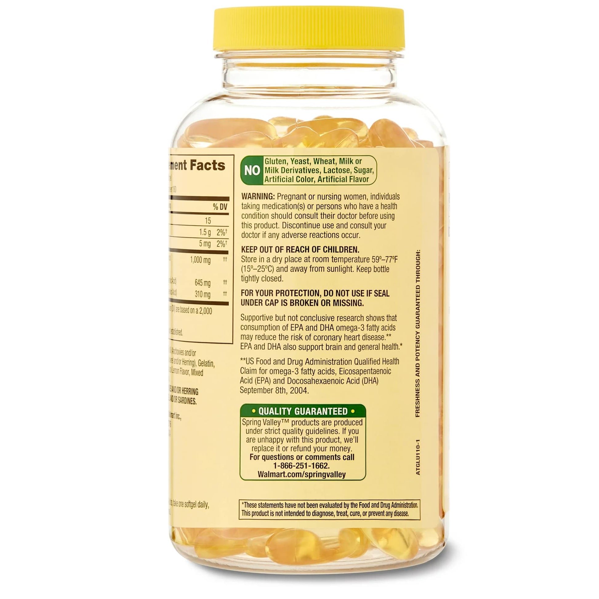 Spring Valley Omega-3 Fish Oil Soft Gels, 1000 mg, 180 Count, Dietary Supplement, Omega-3 Fatty Acids Bundle with Lual's 45 Diabetes Decoded - Medaid International