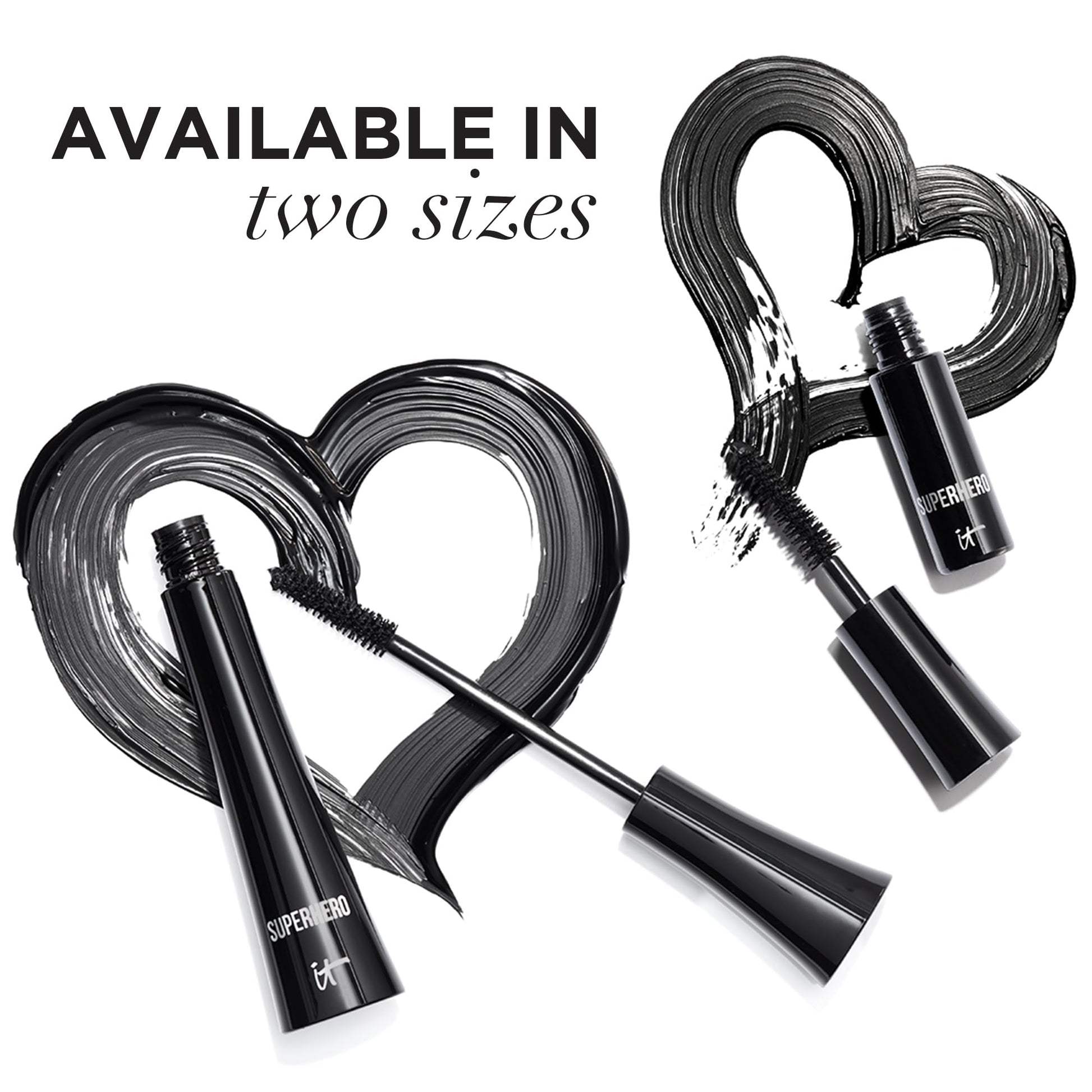 IT Cosmetics Superhero Mascara – Volumizing & Lengthening Black Mascara, Buildable Lash Volume, Collagen, Biotin, Peptides, Lifting & Curling Formula, Super Black Pigment - 0.3 fl oz - Medaid International