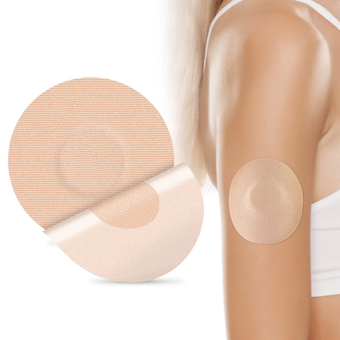 HONYOU 25Pack Libre Sensor Covers Waterproof Latex-Free Freestyle Lingo Overpatches for Libre 1/2/3 Plus Sensor CGM Flexible Patches, with No Glue On The Center, 15 Days Long Stay, Beige - Medaid International