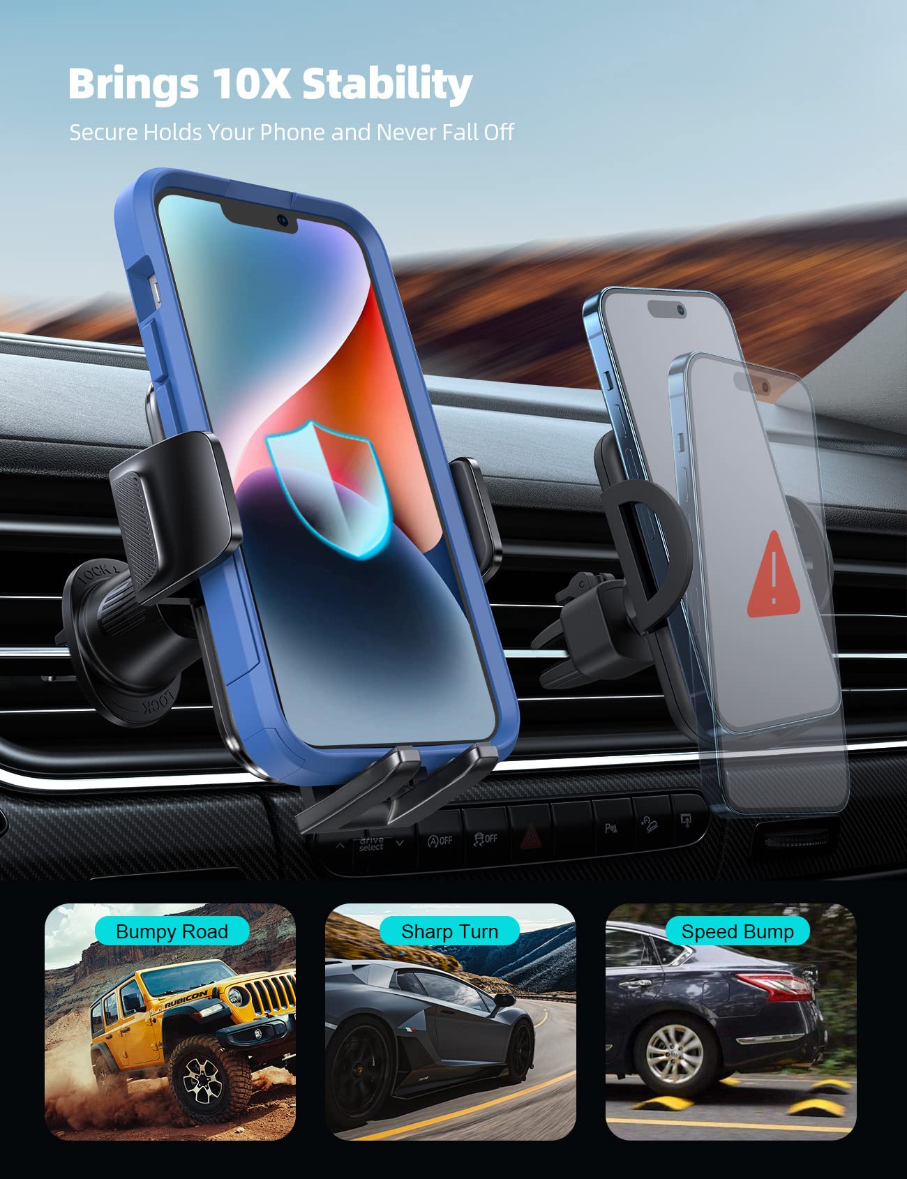 Lamicall Phone Holder Car Vent and Foldable Phone Stand for Desk - Medaid International