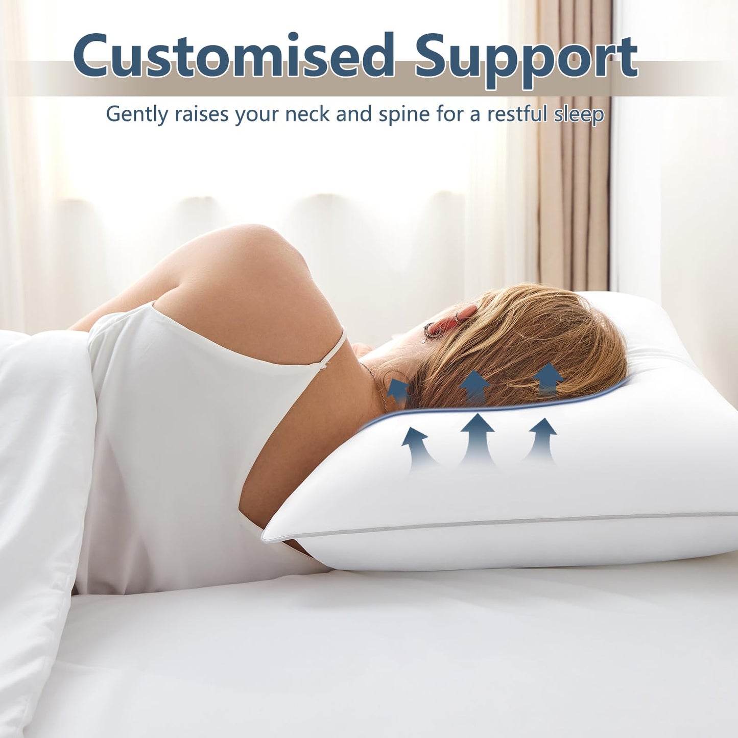 CozyLux Pillows Queen Size Set of 2, Hotel Quality Bed Pillows for Sleeping 2 Pack, Cooling Pillows for Side Back and Stomach Sleepers, Down Alternative Luxury Soft Supportive Fluffy Pillows (18x28) - Medaid International