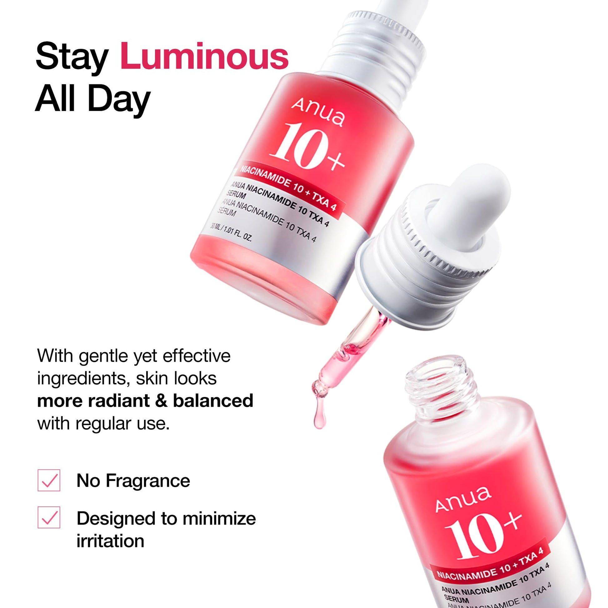 ANUA Niacinamide 10 + TXA 4 Serum, Hyaluronic Acid, Tranexamic acid, Facial Serum For GlassSkin, Glow Back Serum, Dark Spot Care, Postnatal Skincare, Korean Skincare (30ml/1.01 fl.oz) - Medaid International
