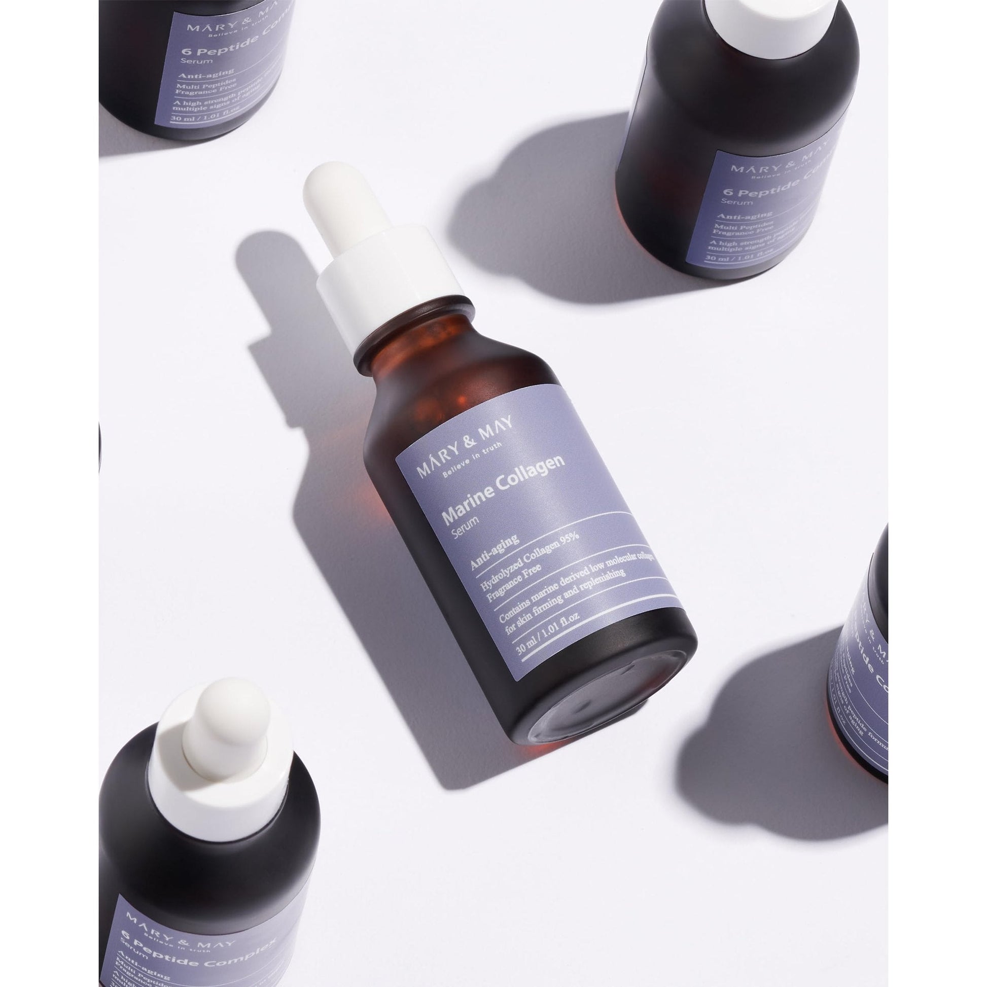 Mary&May Marine Collagen Serum - Hydrolyzed Low Molecular Collagen for Skin Firming and Replenishing, Hydrating - Korean Skincare, Fragrance Free, 1.01 fl.oz. - Medaid International