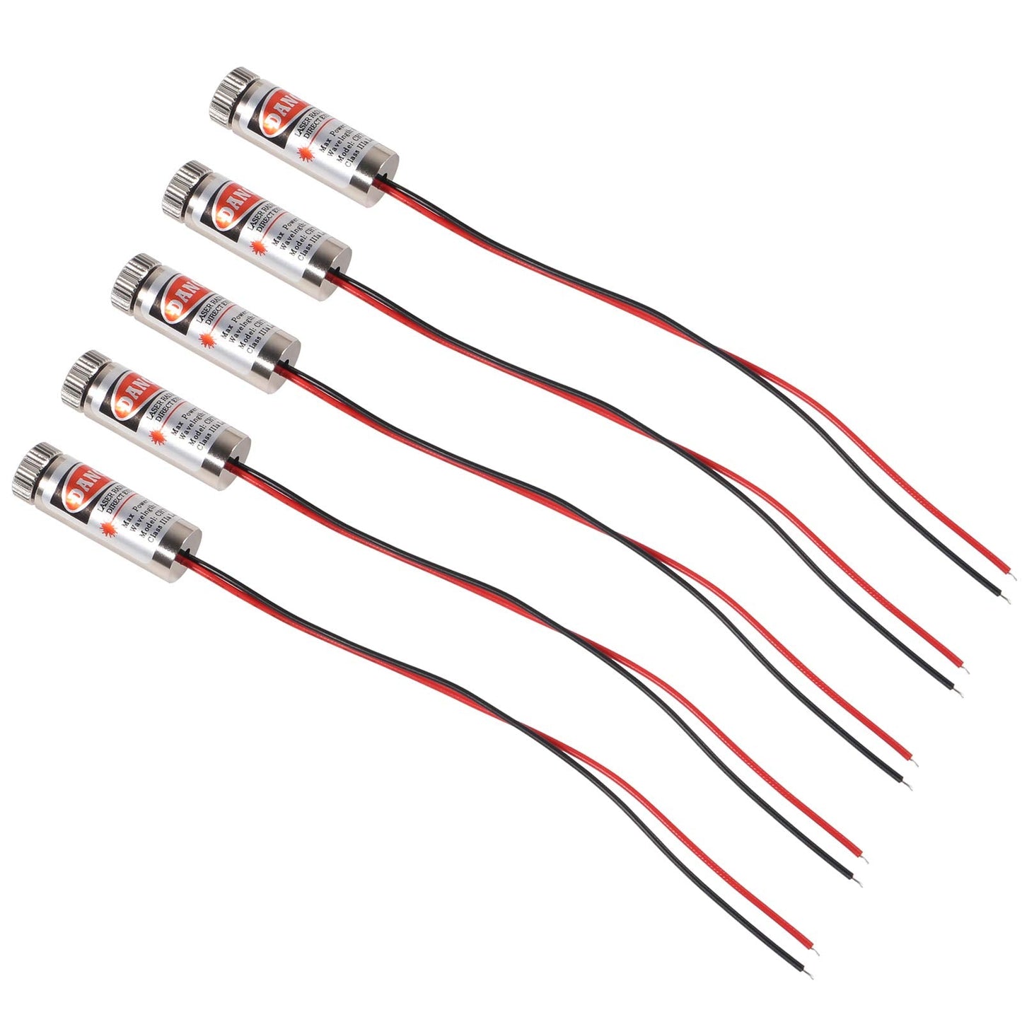 UMLIFE 5pcs 650nm 5mw Laser Head Laser Tube Adjustable Focus 3~5V Red Laser Tube for Sight Positioning Sighting Telescope (Dot) - Medaid International