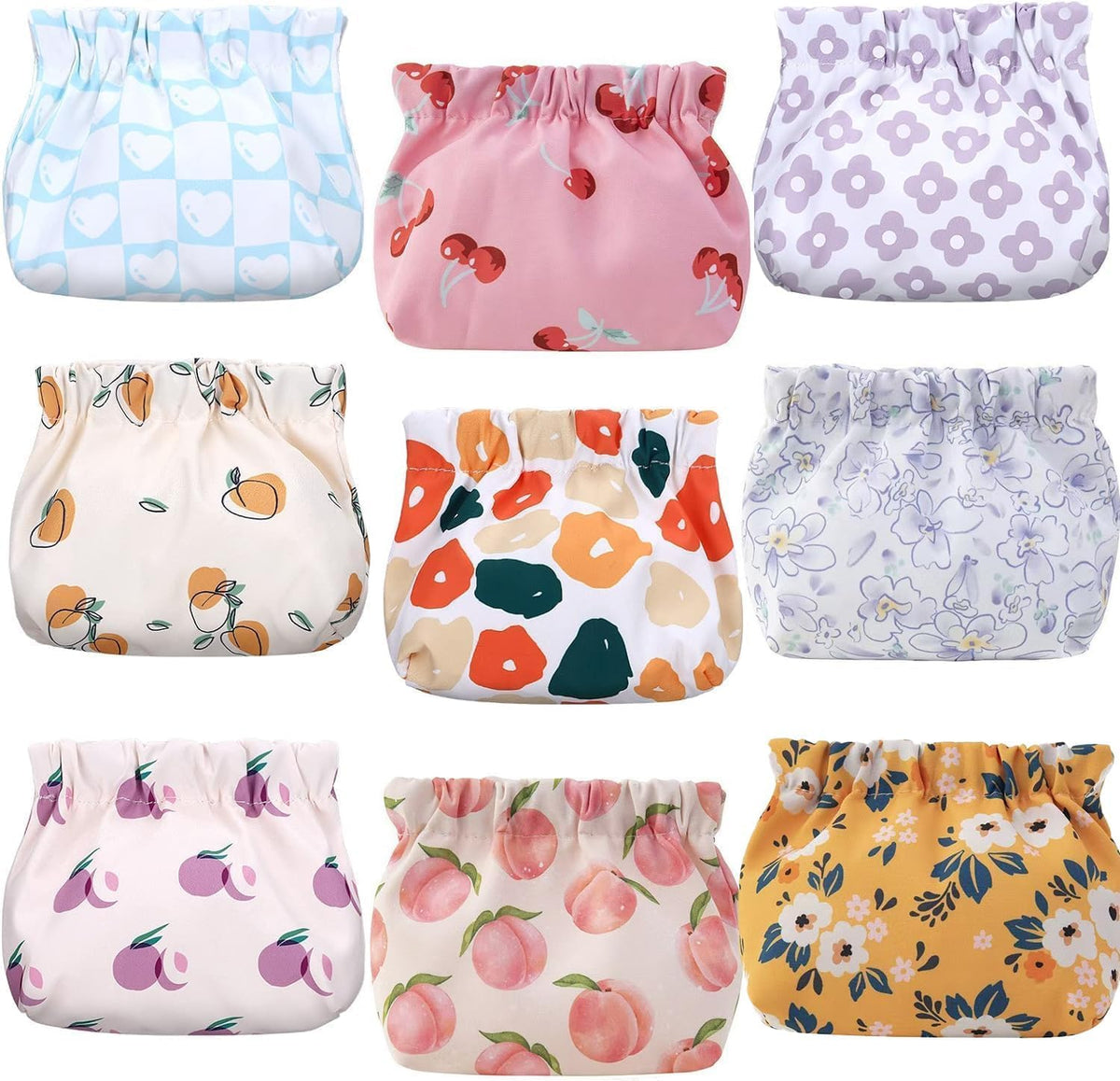 TERRIFI Pocket Cosmetic Bags Makeup Bags for Travel Small Toiletry Bags Coin Purse Waterproof Portable No Zipper Storage for Headphones Card Key 4PCS