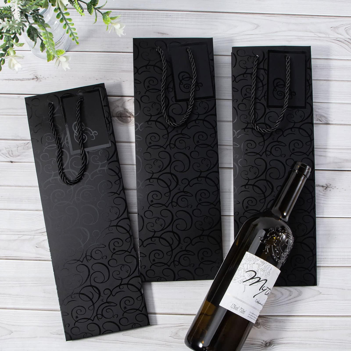 KASTWAVE Wine Gift Bag, Wine Bags 10 Pack, Wine Bags for Wine Bottles Gifts, Wine Bottle Gift Bags