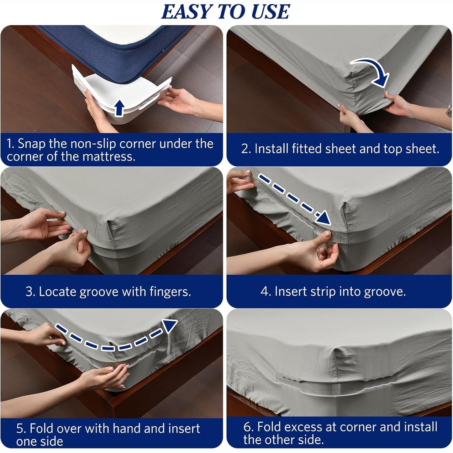Bed Sheet Locks - Double the regular size to properly grip & lock your bedsheets