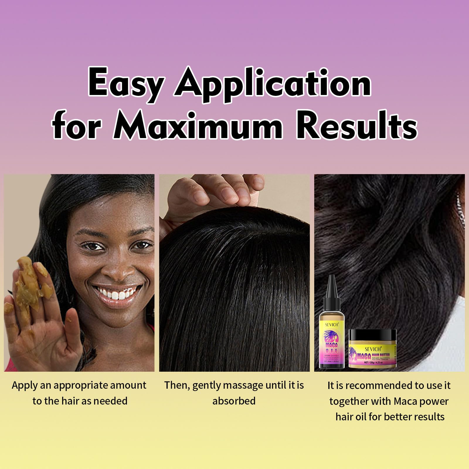 SEVICH Maca Root Powder Hair Butter Oil, Hair Oils for Hair Growth,Black Maca Hair Mask for Women & Men, Enhance Scalp Vitality, Relieve Dry Scalp, Keep Scalp Moisturized and Healthy, 120g - Medaid International