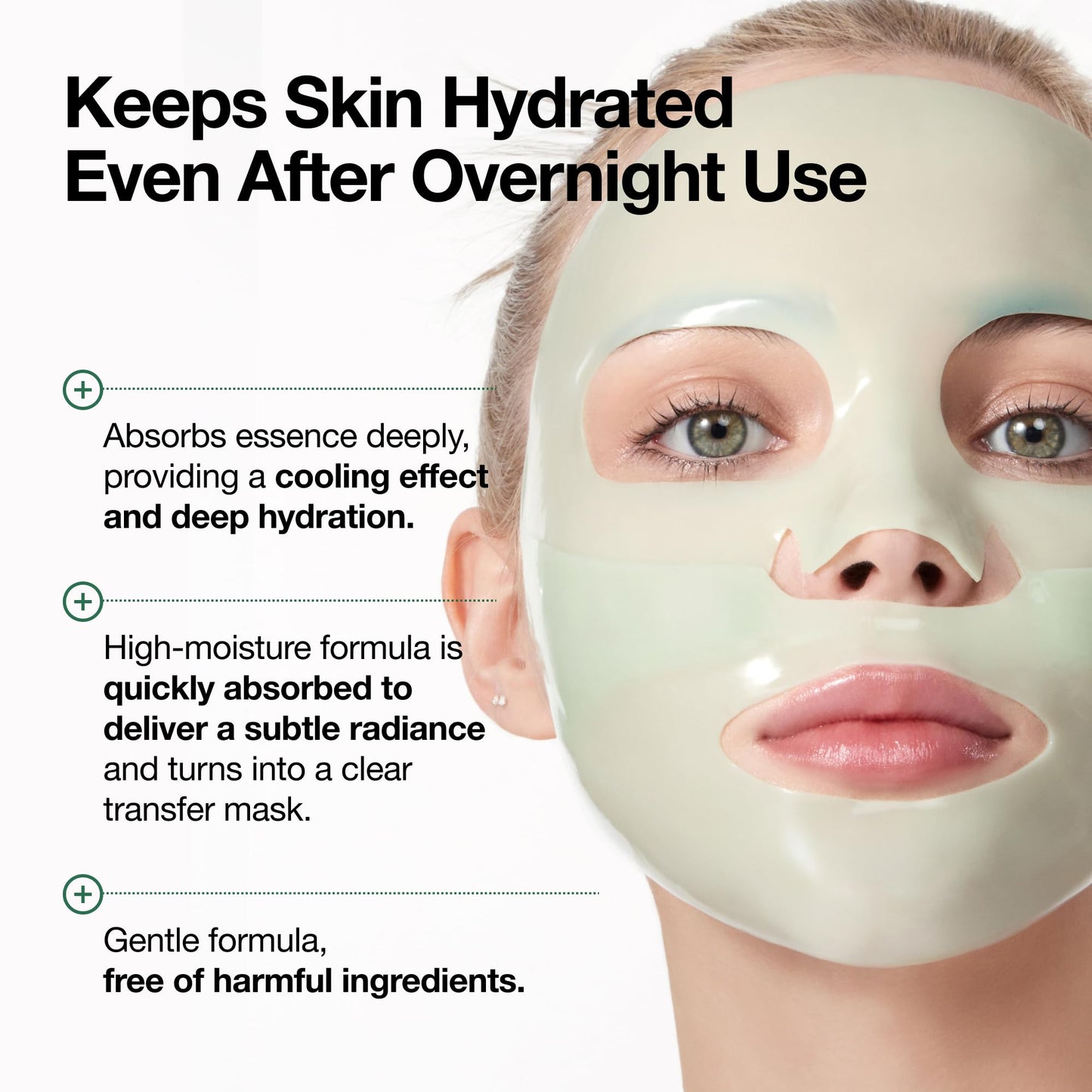 ANUA Heartleaf 70 Soothing Collagen Mask, Overnight Face Mask for Glass Skin, hyaluronic acid, Collagen, Soothing & hydration Facial Mask for Sensitive Skin, Natural Color, Korean Skin Care (38g, 4ea) - Medaid International