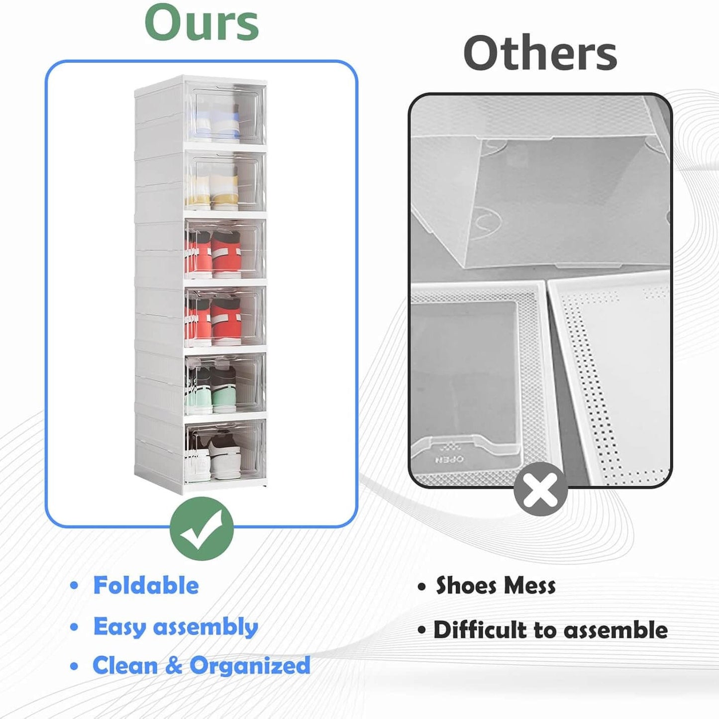 Shoe Storage Organizer | Box of 6 pieces X-Large