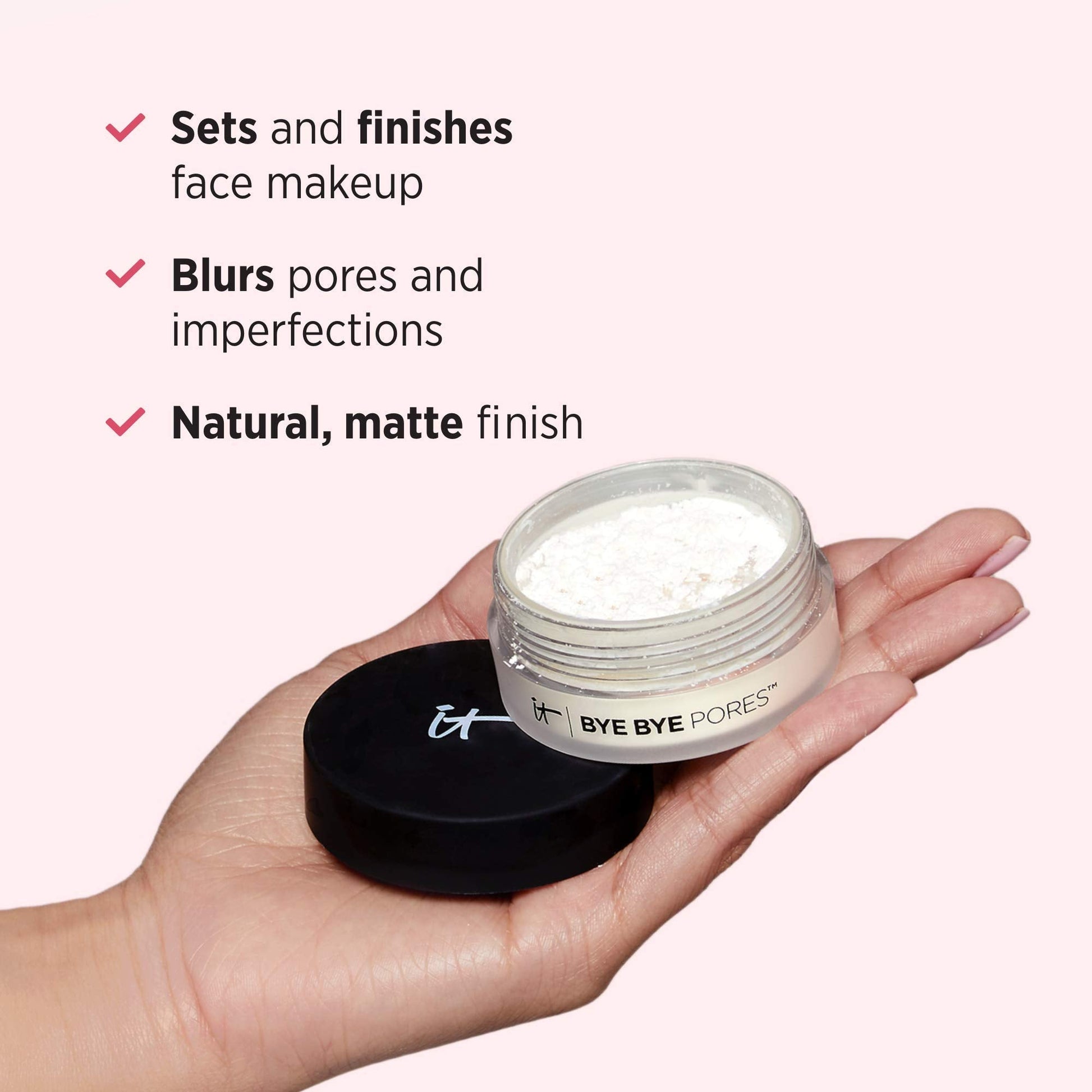 IT Cosmetics Bye Bye Pores – Poreless Finish Loose Setting Powder Makeup – Translucent Blurring Powder for All Skin Tones – Face Powder with Peptides, Silk, Collagen & Antioxidants – 0.23 oz - Medaid International