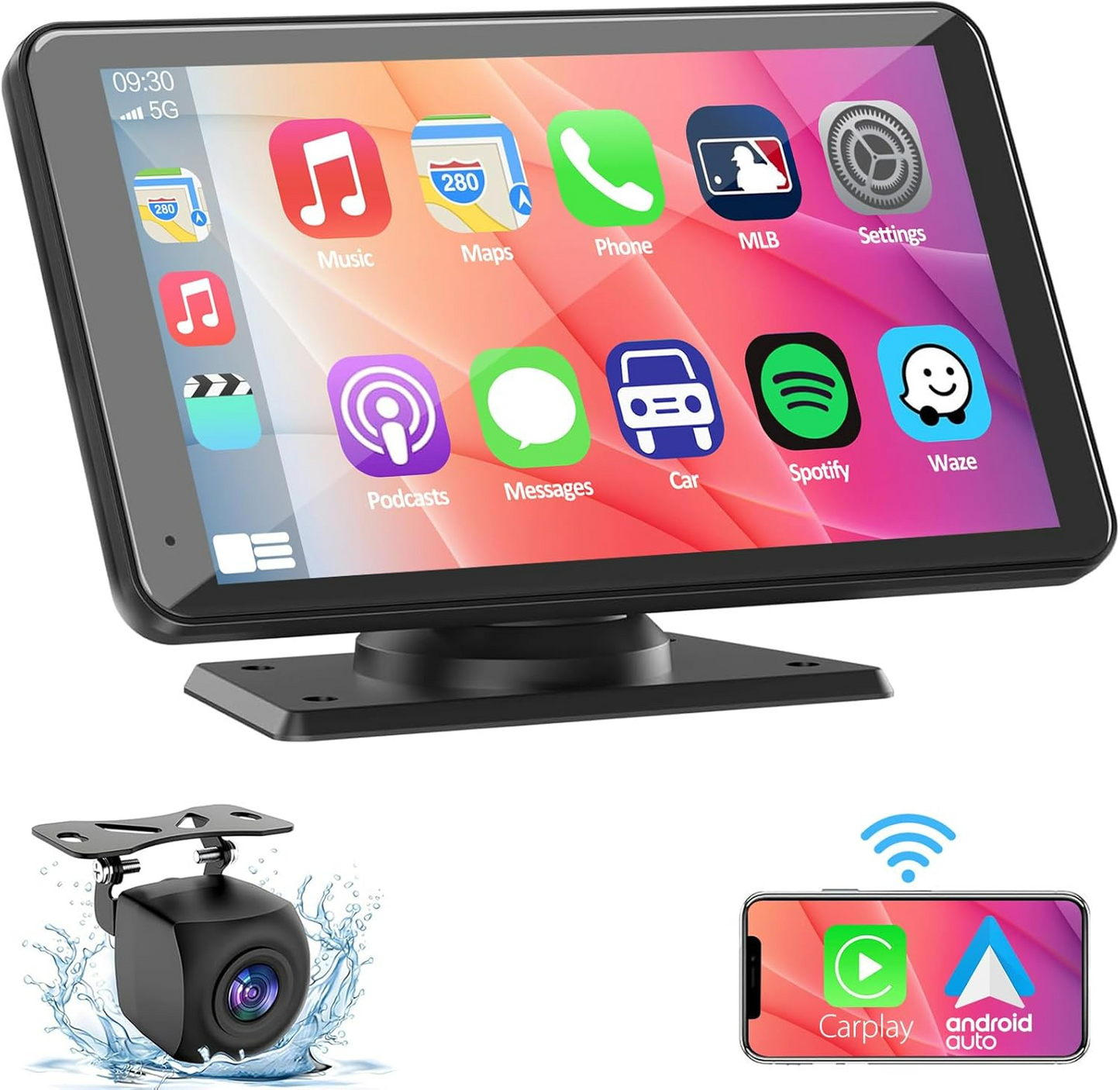 Wireless Car Radio Stereo Apple Carplay AirPlay & Android Auto with Backup Camera - Medaid International
