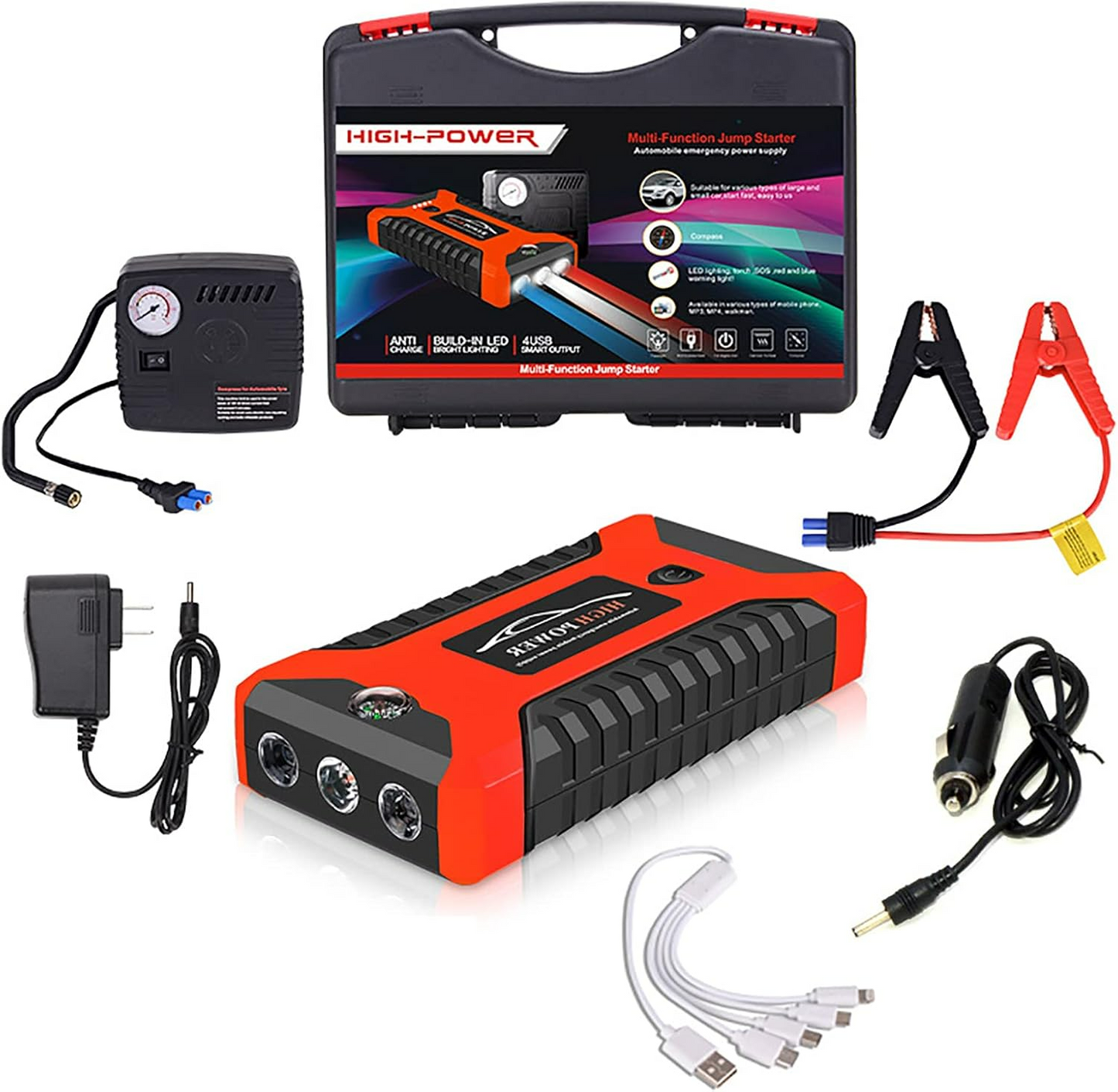 Portable Car Jump Starter Power Bank, Battery Booster Charger, Starting Device, Auto Emergency, Lighting Start-up, 12V - Medaid International
