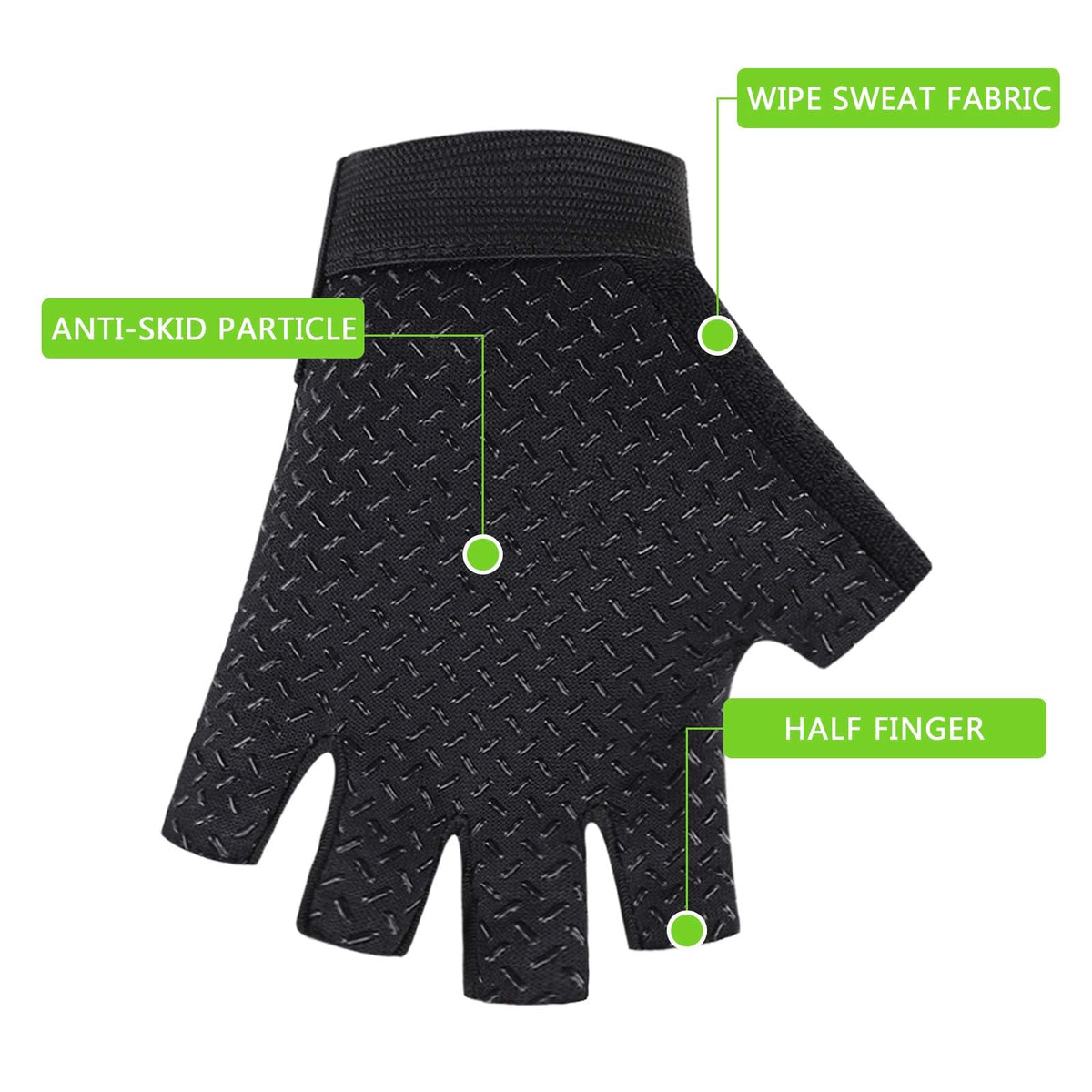 TERRIFI Kids Sport Gloves - Versatile Half Finger Gloves for Boys & Girls - Ideal for Cycling, Camping, Fishing & Outdoor Sports(Green)