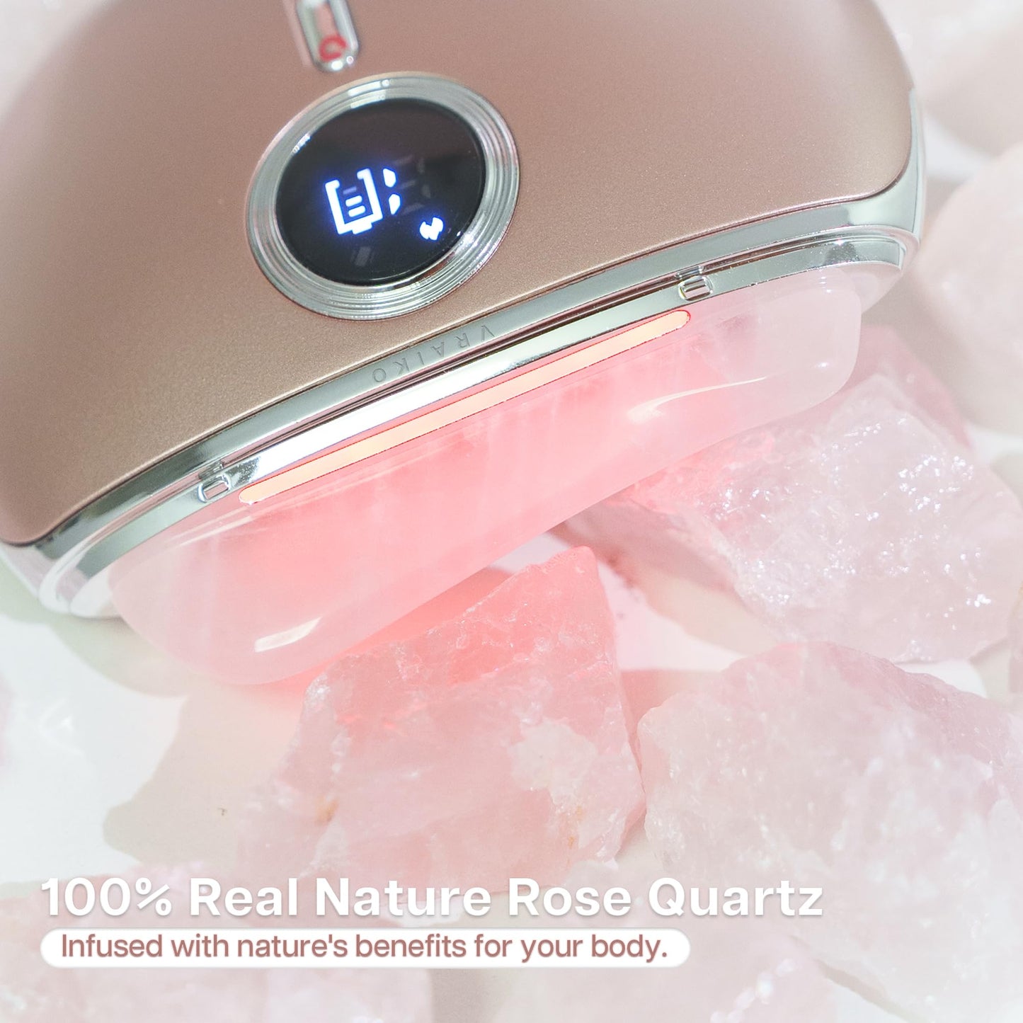 VRAIKO AlpenGlow Electric Gua Sha Device, Rose Quartz Gua Sha Facial Tools with Heat and Vibration, Gua Sha Face Massager for Lymphatic Drainage, Lift, Puffiness, Rejuvenation Natural Glow (Rose Gold) - Medaid International
