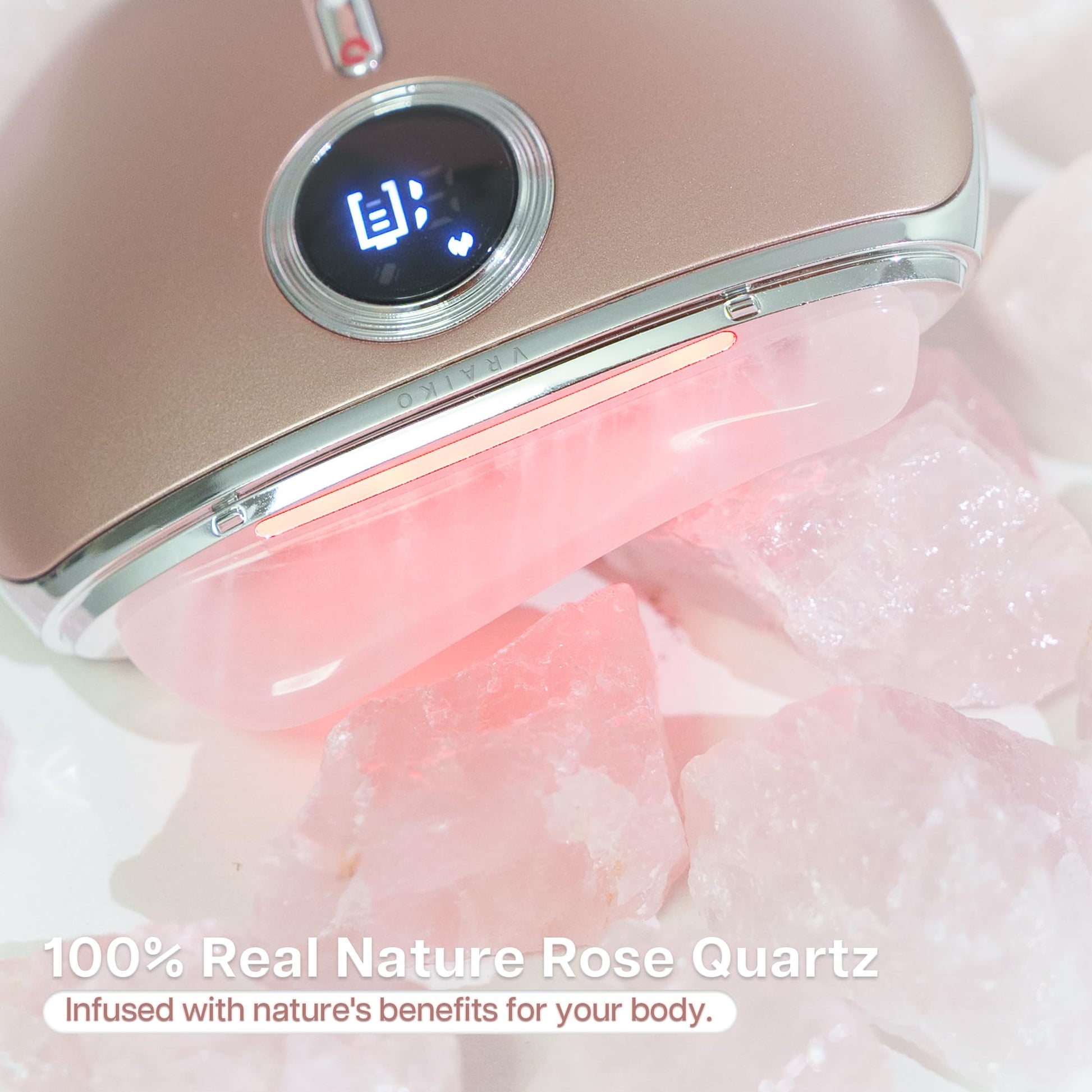 VRAIKO AlpenGlow Electric Gua Sha Device, Rose Quartz Gua Sha Facial Tools with Heat and Vibration, Gua Sha Face Massager for Lymphatic Drainage, Lift, Puffiness, Rejuvenation Natural Glow (Rose Gold) - Medaid International