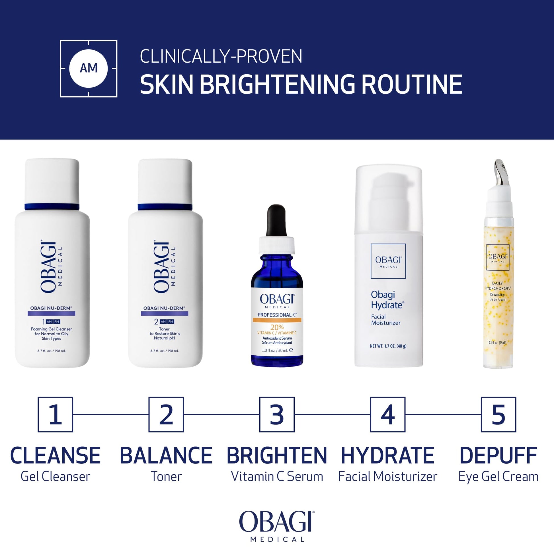 Obagi Professional-C 20% Vitamin C Serum – Helps Brighten Skin Tone and Minimize the Appearance of Fine Lines & Wrinkles – 0.42 oz - Medaid International